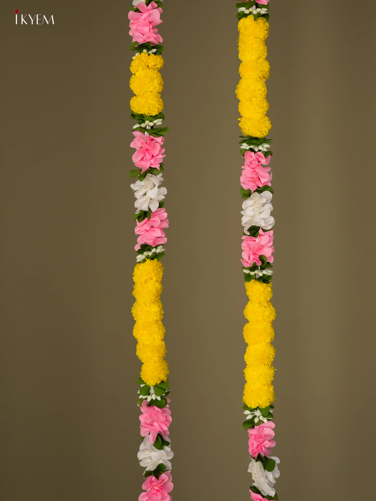 Artificial flowers Toran - Light pink with yellow - 62 Inch - KG04120 - Image 2