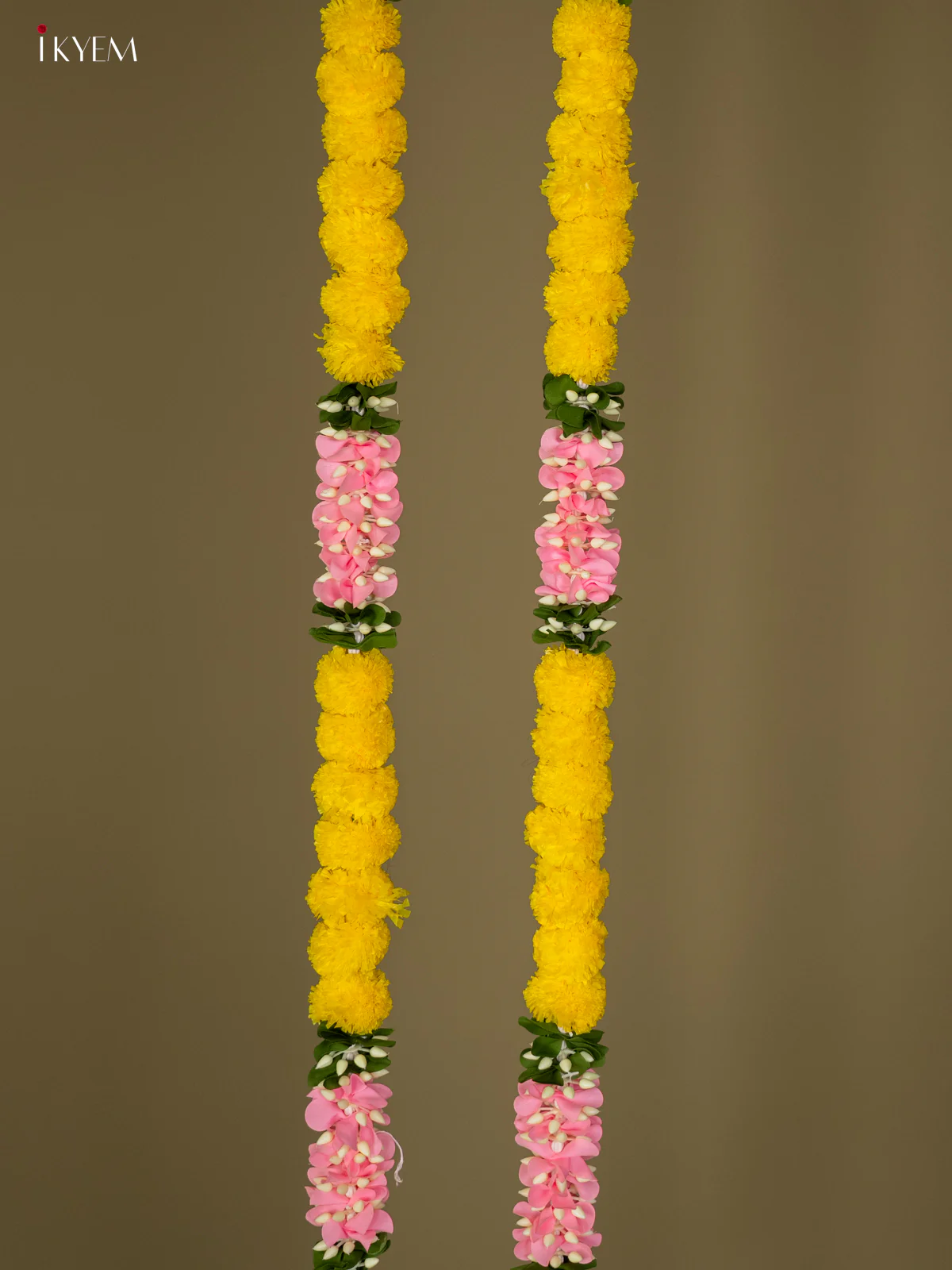 Artificial flowers Toran -light pink with yellow - 58 Inch - KG04126 - Image 2
