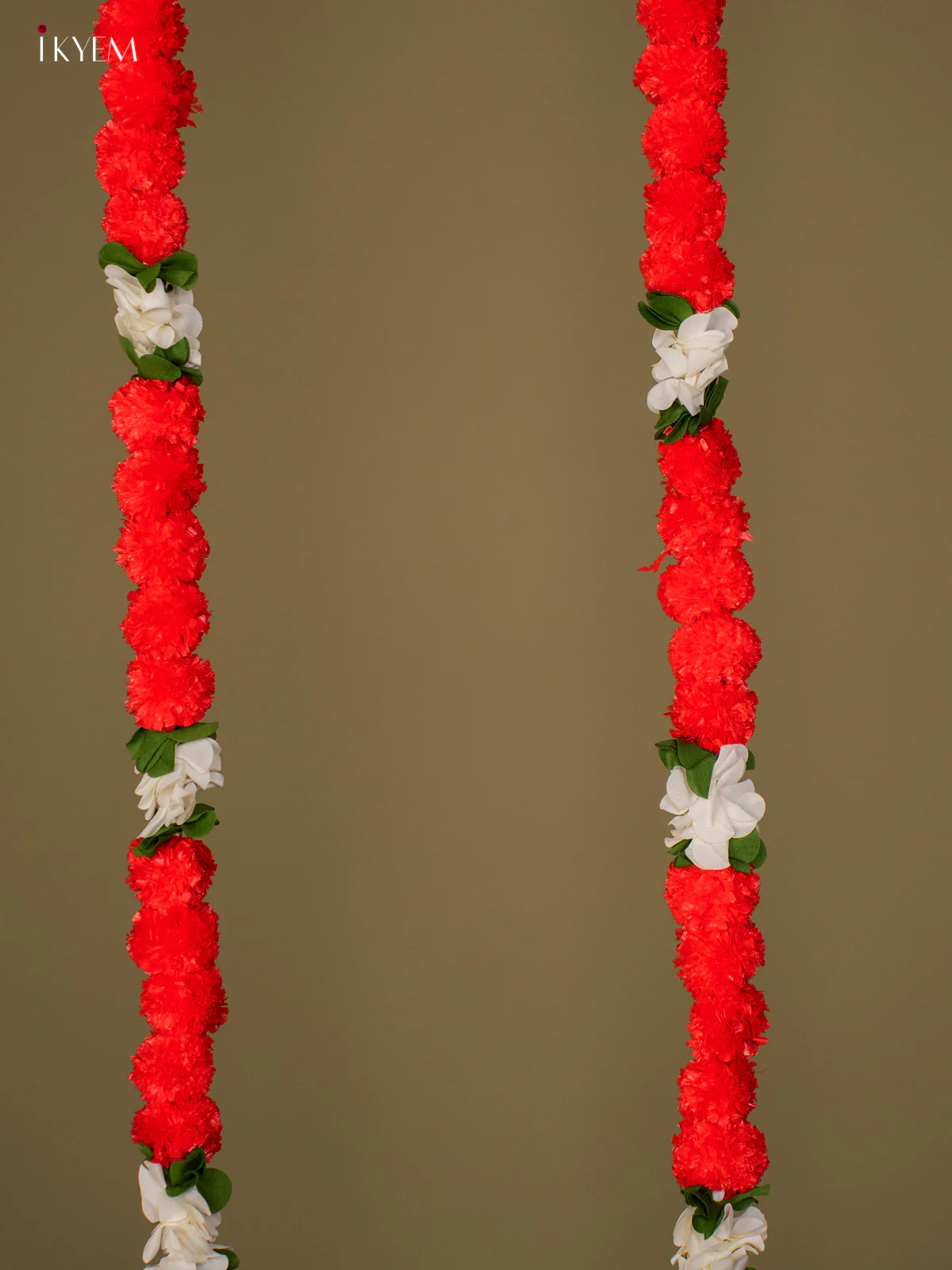 Artificial flowers Toran - red with white - 58 Inch - KG04134 - Image 2