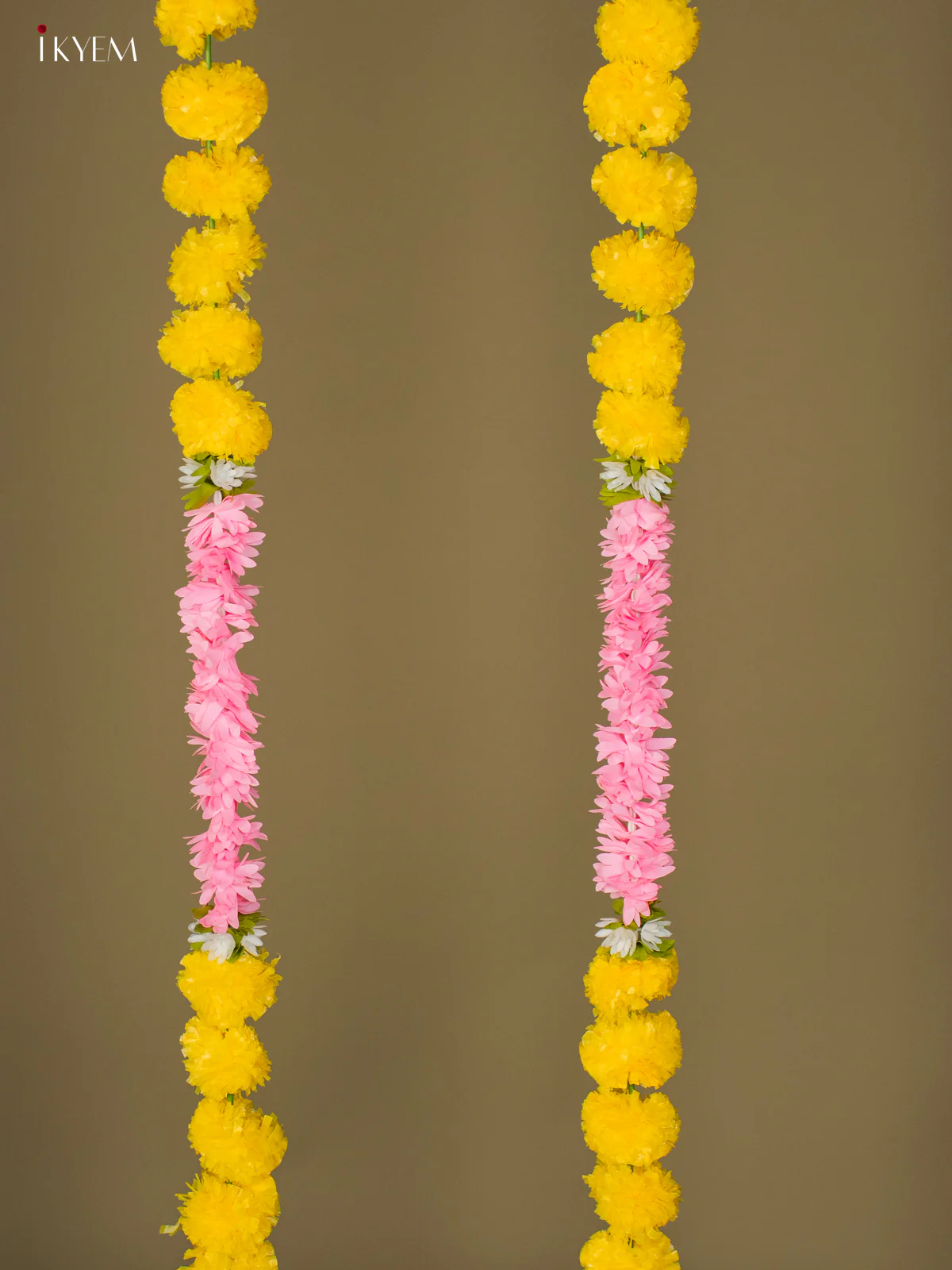 Artificial flowers Toran - yellow with light pink - 66 Inch - KG04137 - Image 2