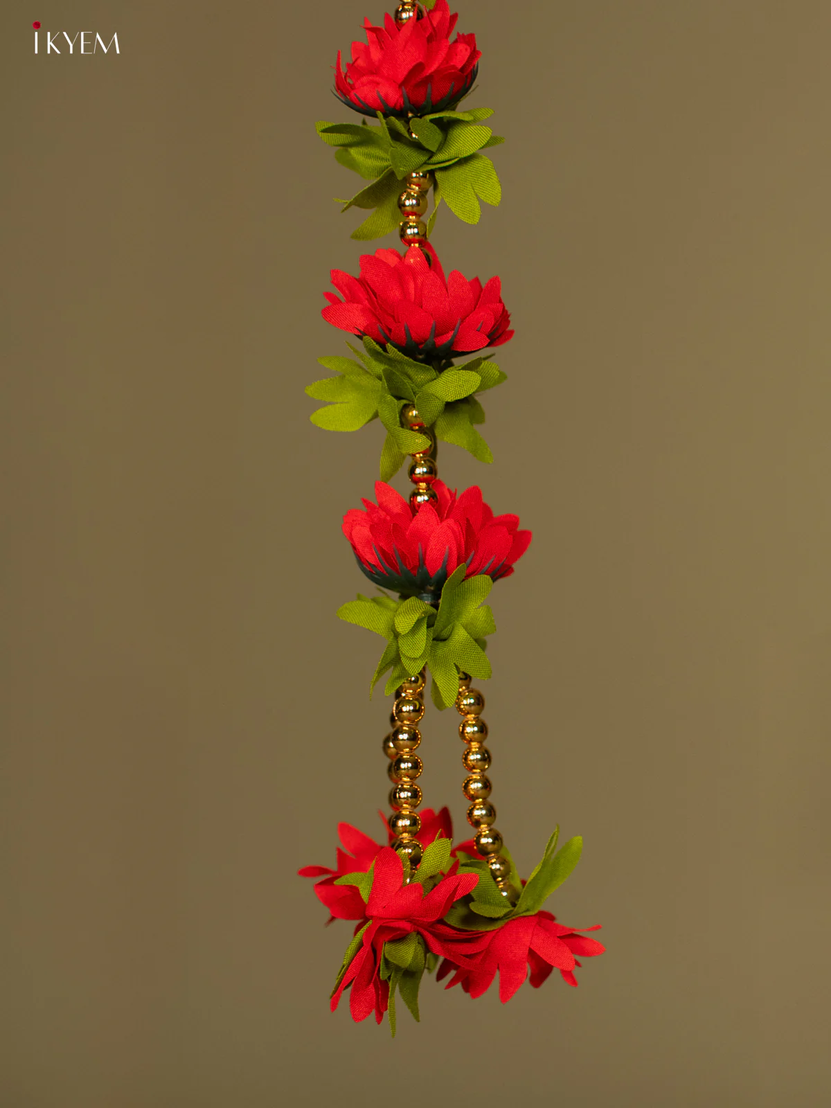 Artificial flowers Toran - Green with red - 60 Inch - KG04141 - Image 4