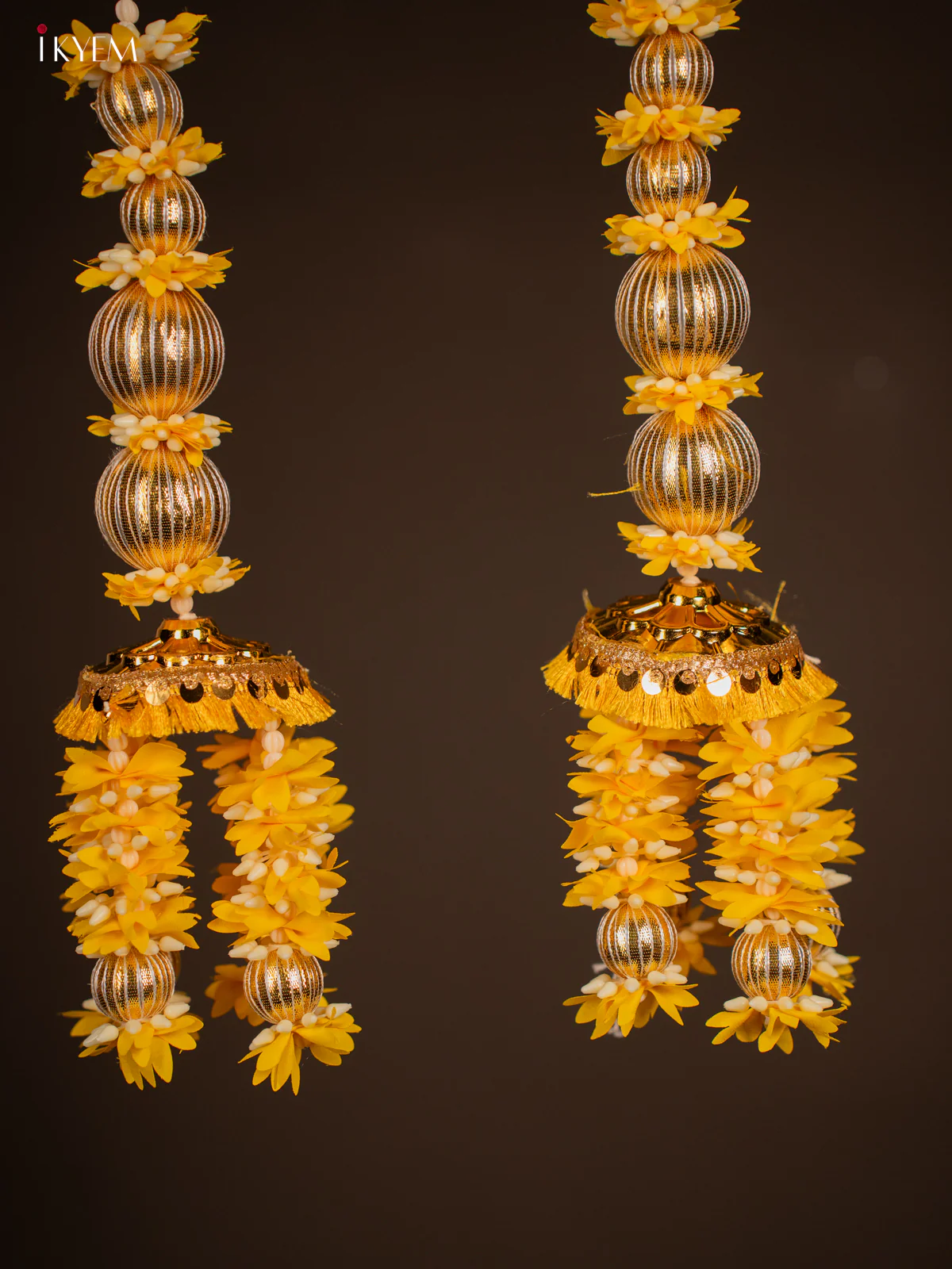 Arificial flowers Toran - yellow with white - 15 Inch - KG04154 - Image 3