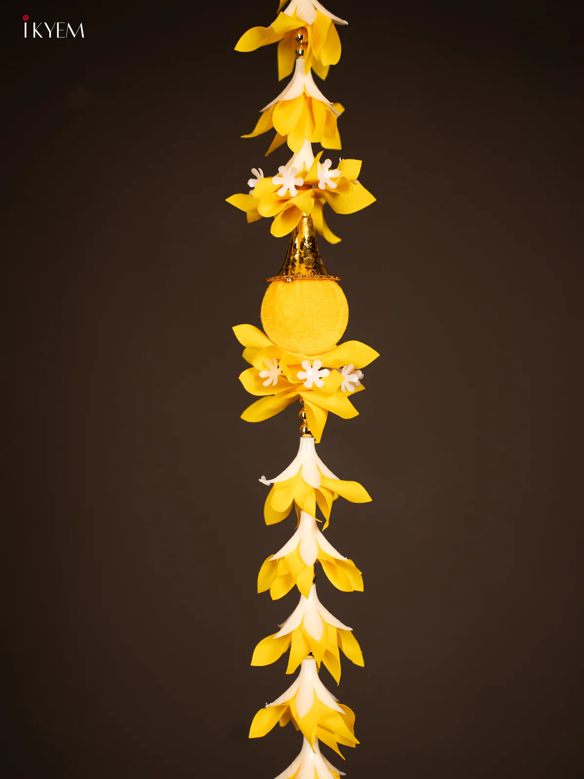 Artificial flowers Toran - Yellow with white - 38 Inch - KG04168 - Image 3