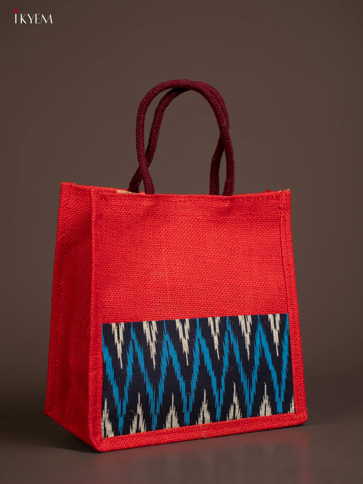 Jute Kalamkari Bag - Red - Image 2