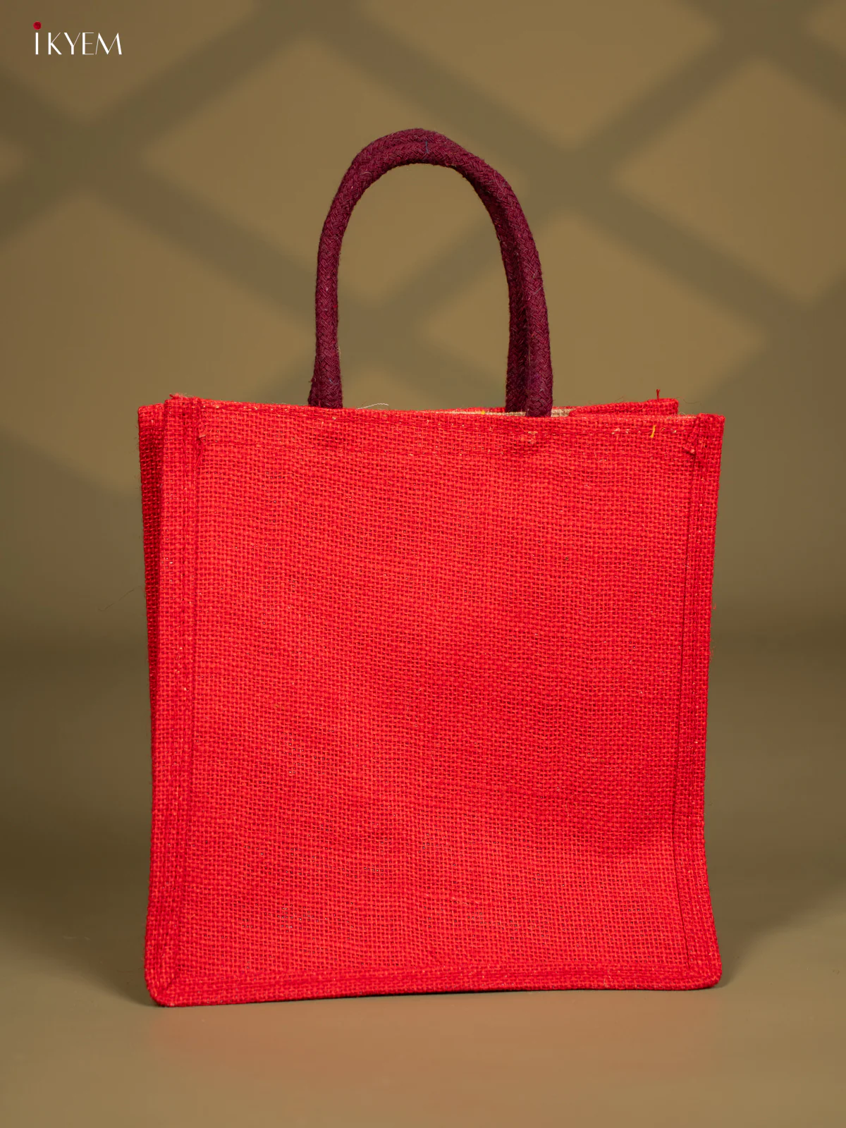 Jute Kalamkari Bag - Red - Image 4