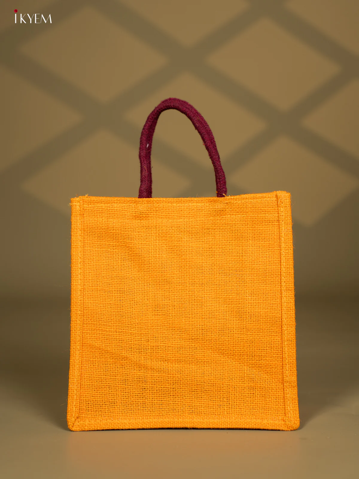 Jute Kalamkari Bag - Yellow - Image 4