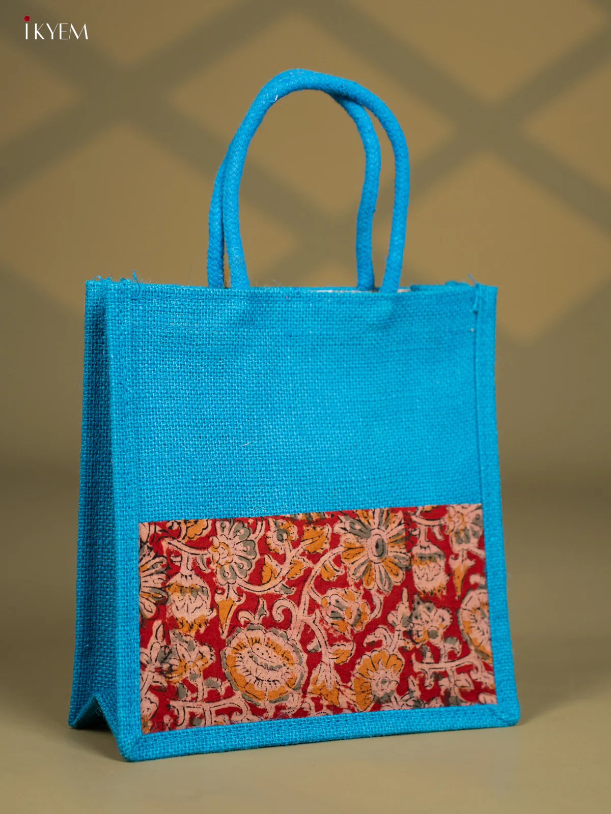 Jute Kalamkari Bag - Blue - Image 2