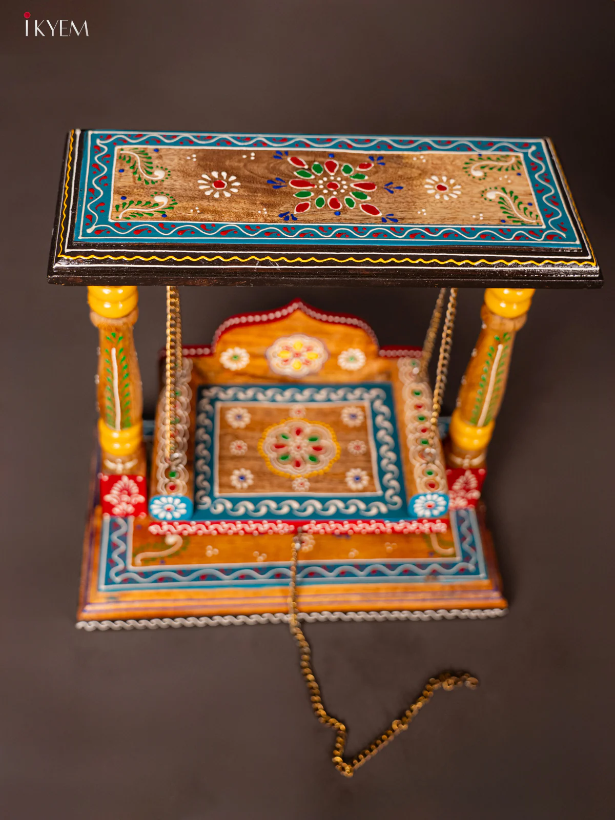 Wooden Hand Painted Laddu Gopal Swing - KG16127 - Image 2