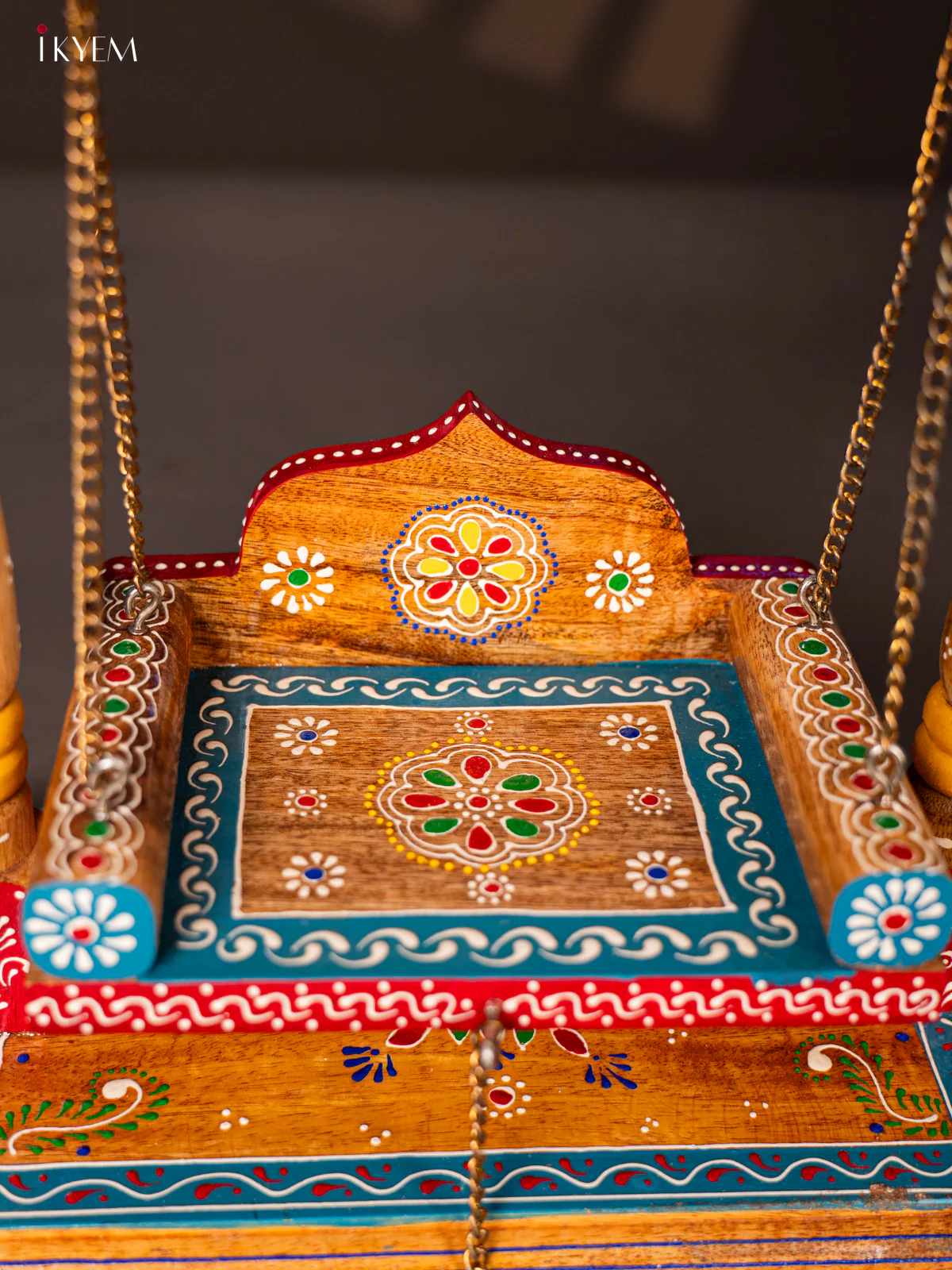 Wooden Hand Painted Laddu Gopal Swing - KG16127 - Image 3