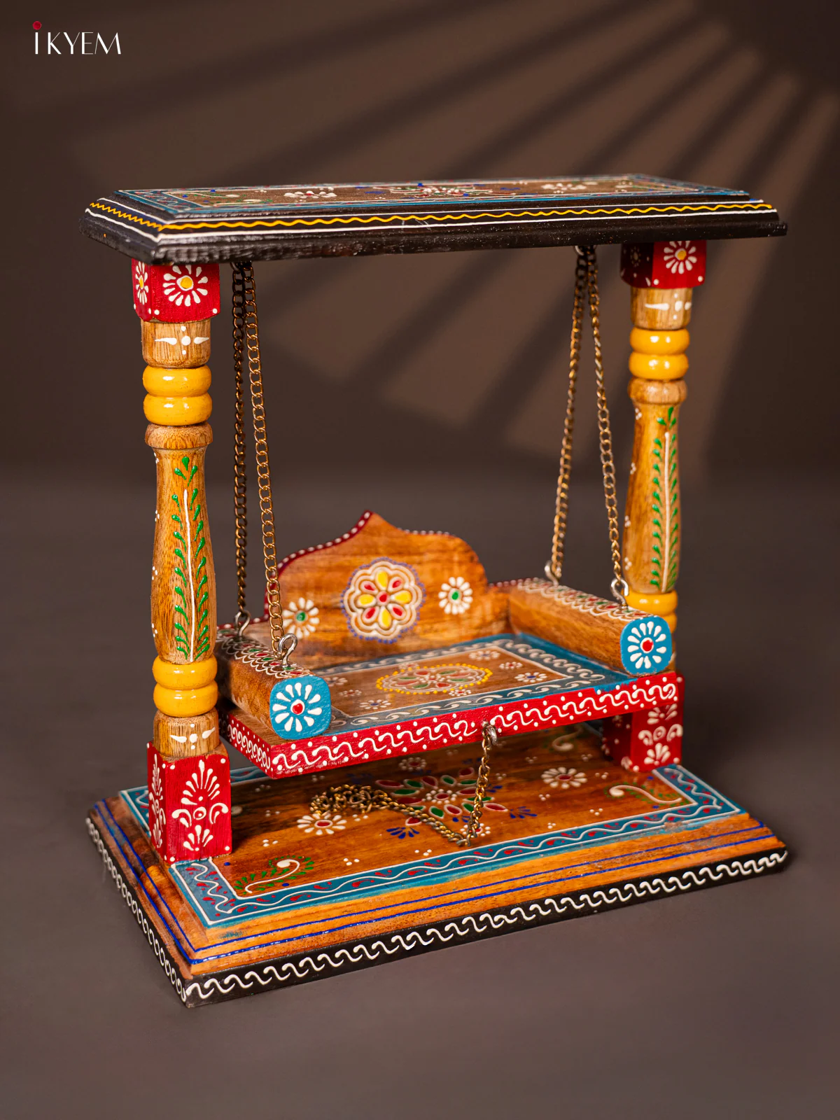 Wooden Hand Painted Laddu Gopal Swing - KG16127 - Image 4
