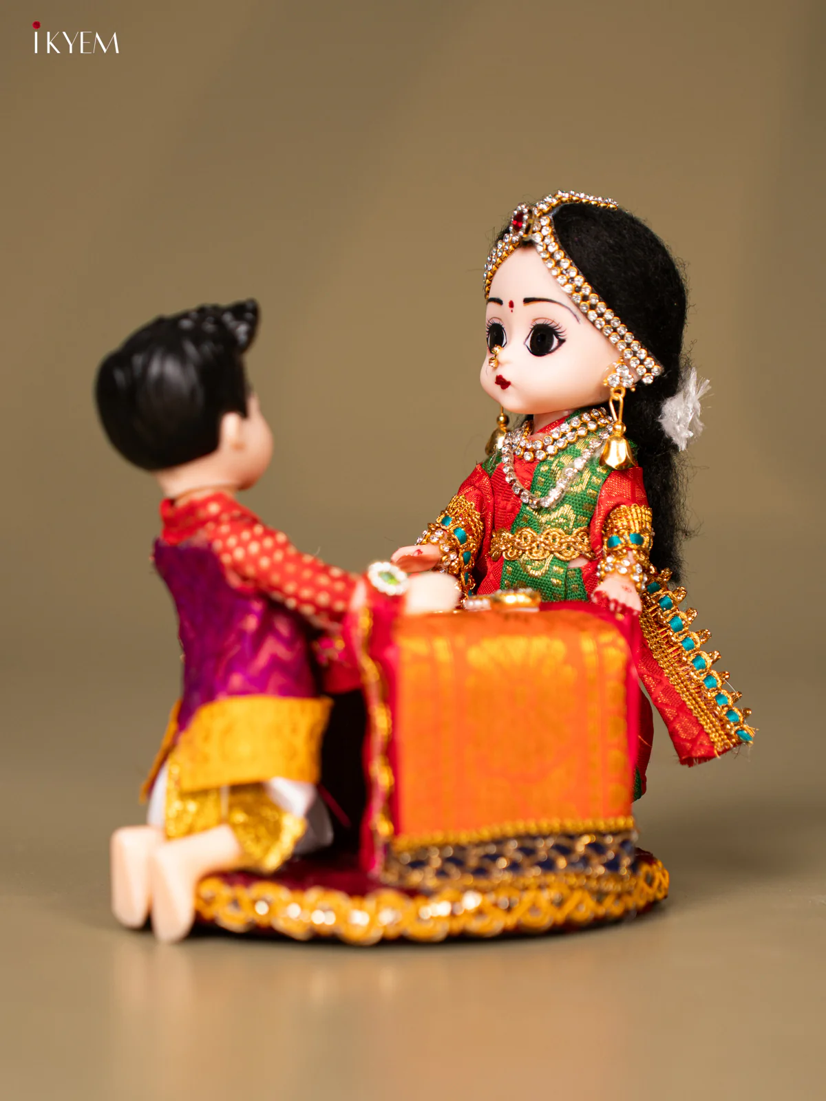 Raksha Bandhan Brother & Sister - purple with green - KG18126 - Image 3