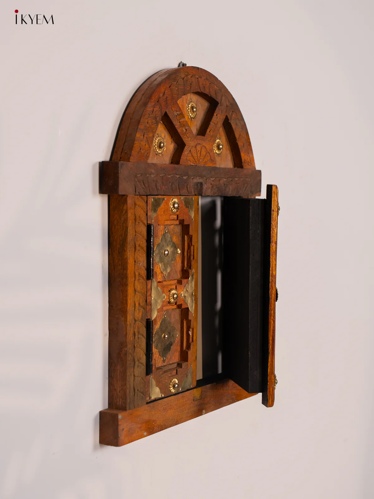 Wooden Jharokha with Brass Work - KG22133 - Image 3