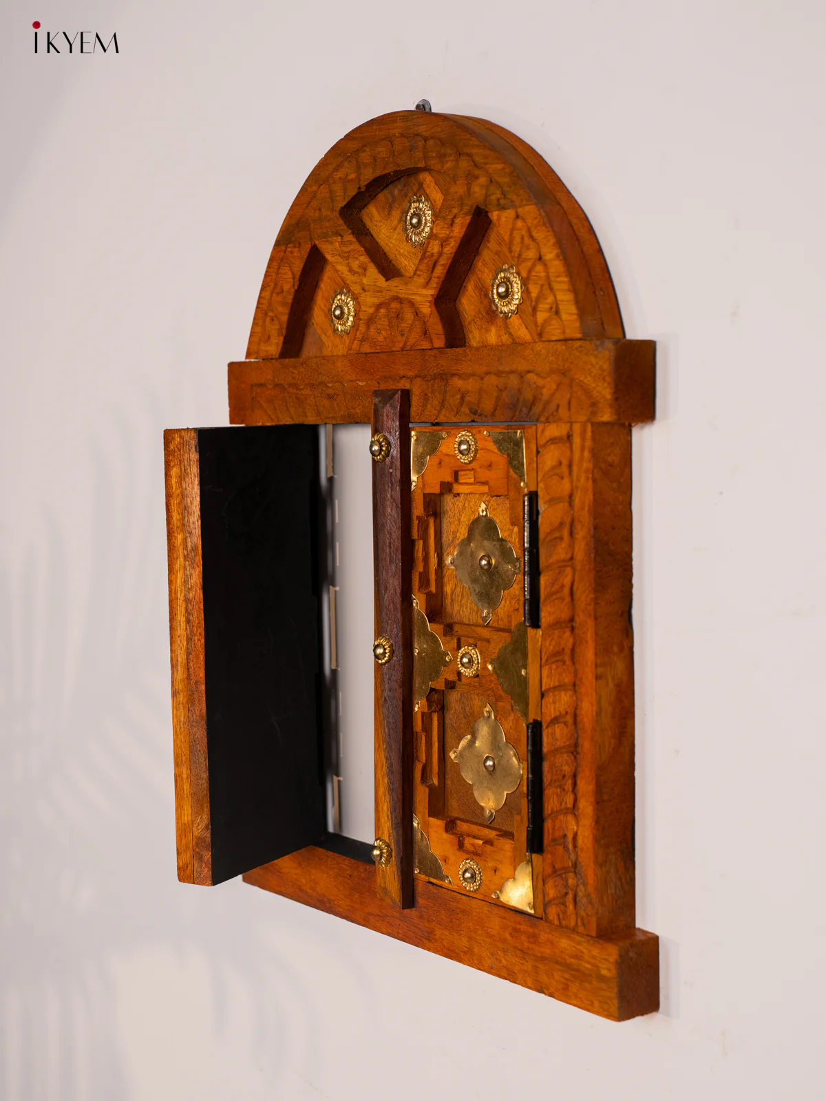 Wooden Jharokha with Brass Work - KG22135 - Image 6