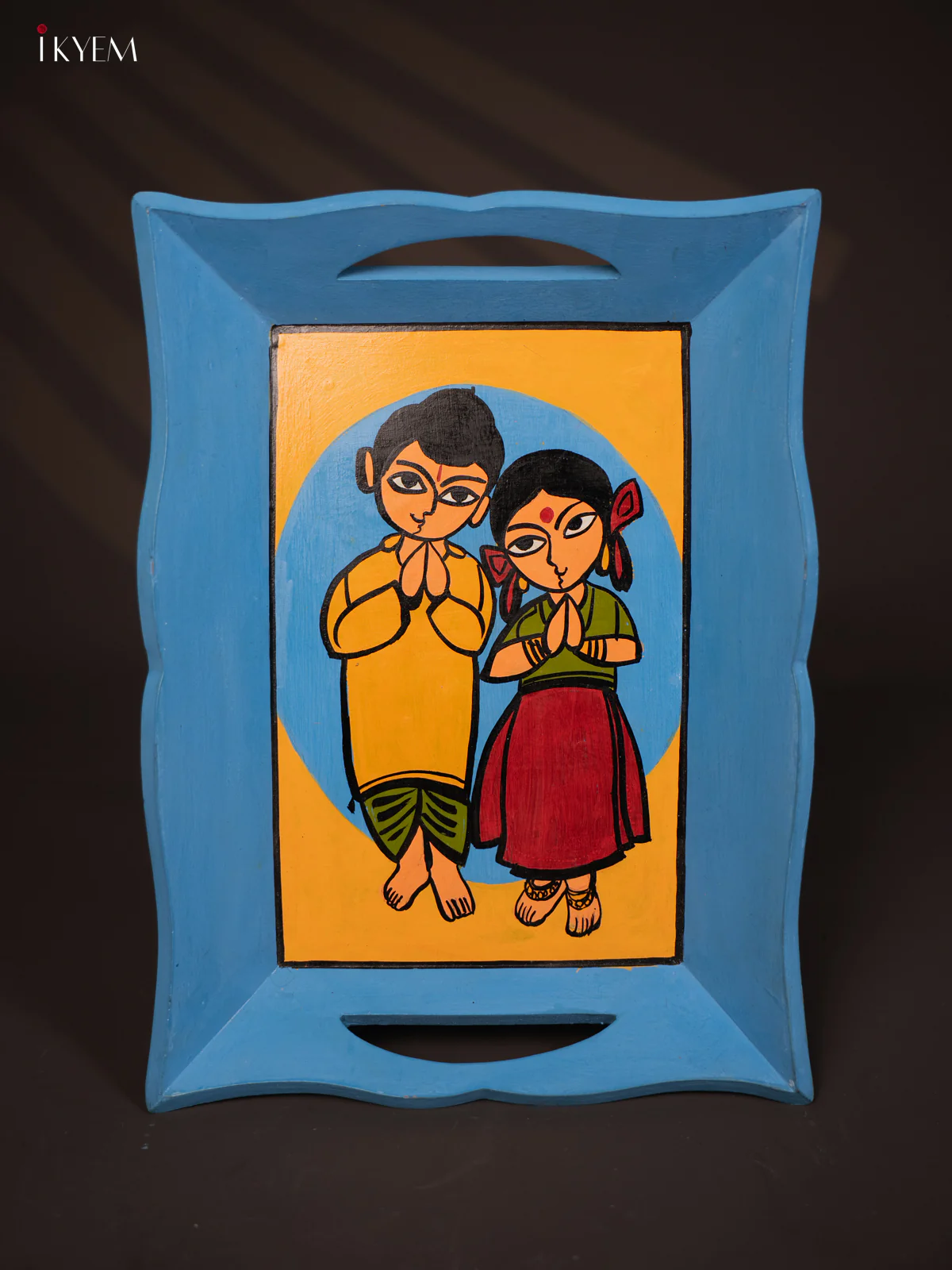 Children Hand-Painted Wooden Tray - Sky Blue - (12×16) Inch - KG23113 - Image 2