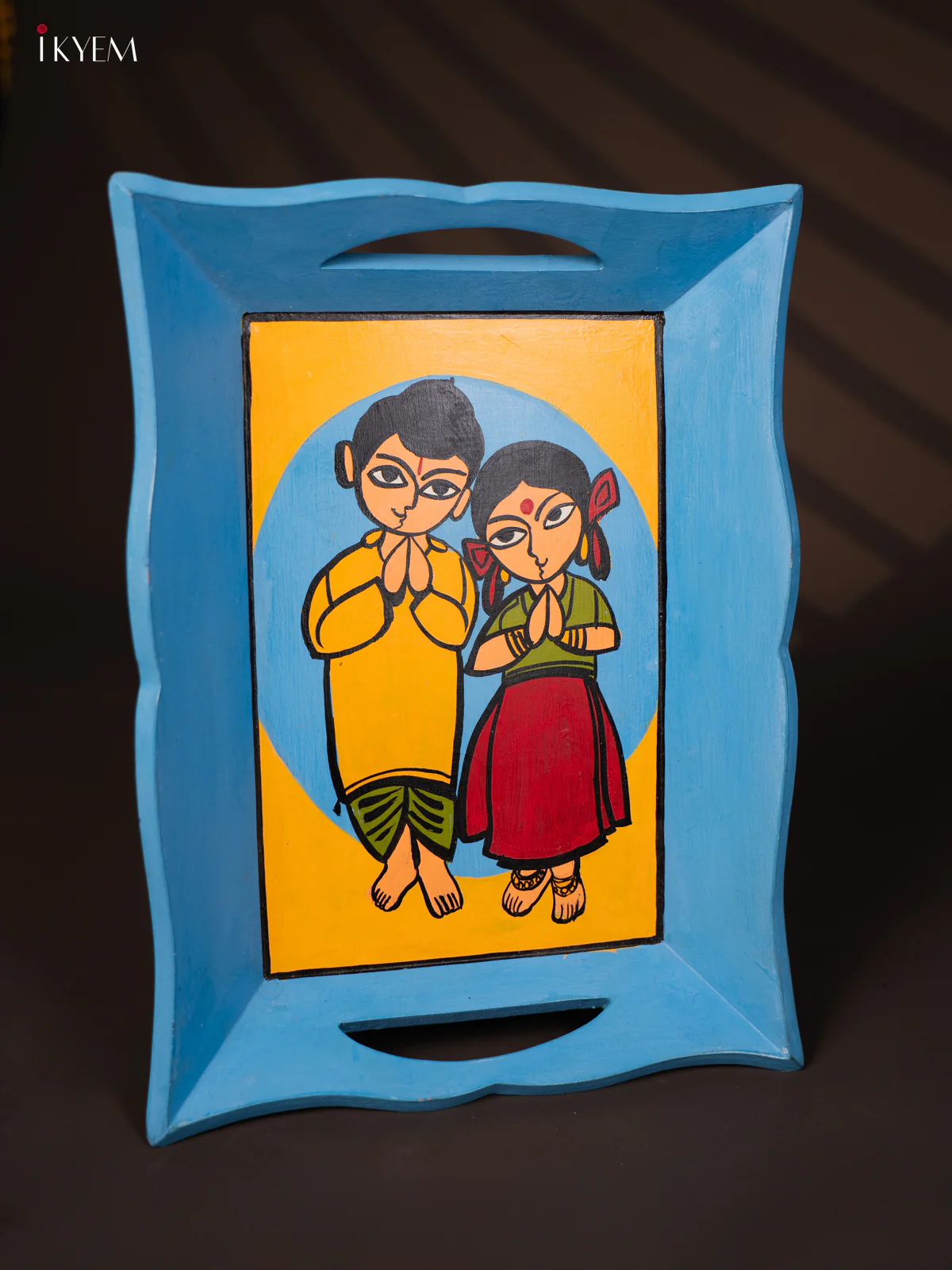 Children Hand-Painted Wooden Tray - Sky Blue - (12×16) Inch - KG23113 - Image 4