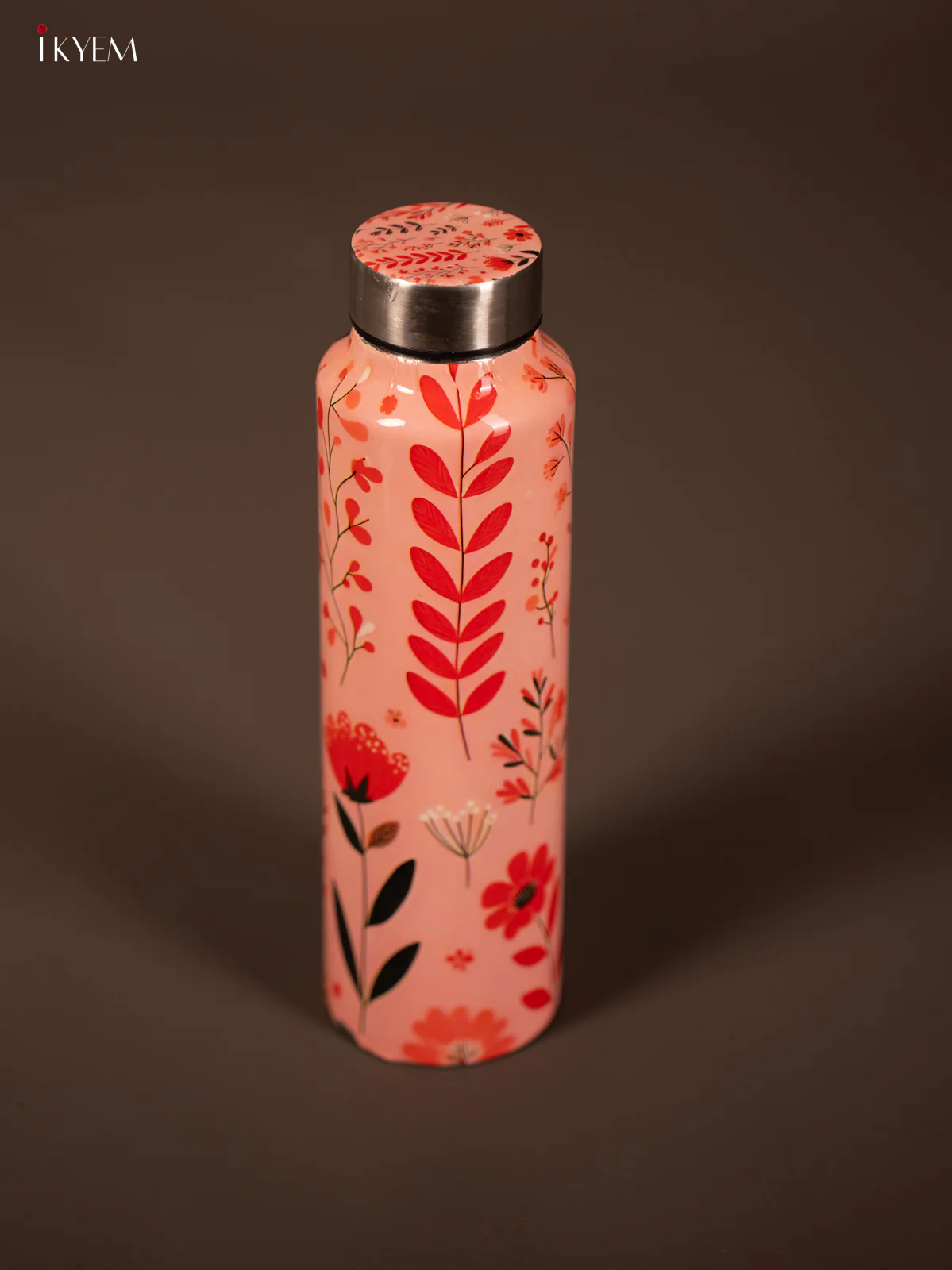 Floral Digital Printed Stainless Steel Water Bottle - 10.5 Inch - KG23122