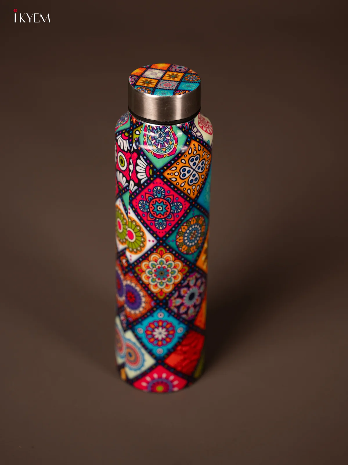 Rajasthan Patchwork Digital Printed Stainless Steel Water Bottle - 10.5 Inch - KG23125