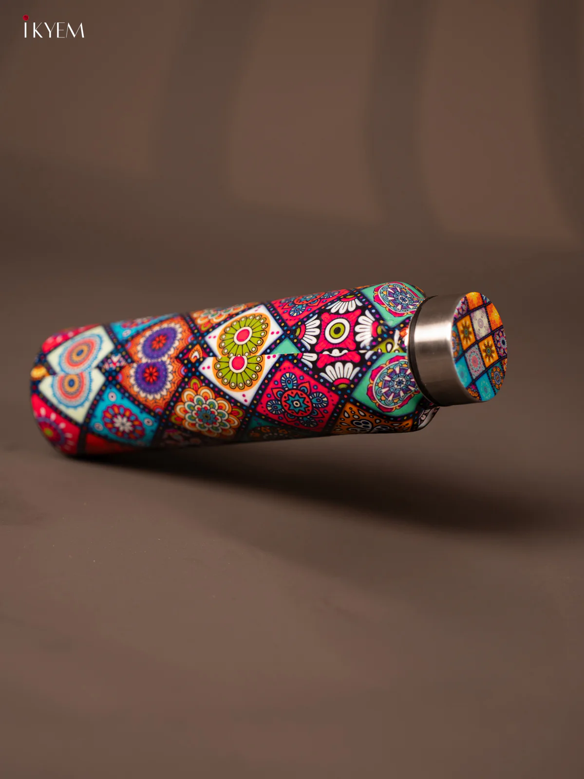 Rajasthan Patchwork Digital Printed Stainless Steel Water Bottle - 10.5 Inch - KG23125 - Image 2