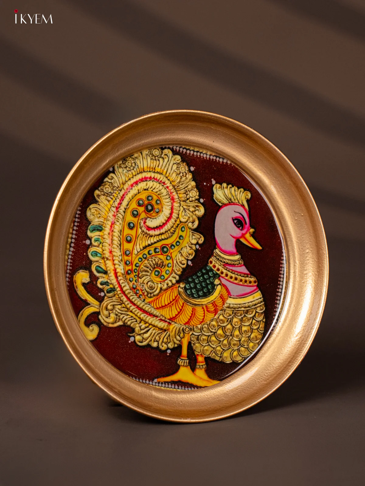Annapakshi Printed Maroon Copper Coating Plate 6 Inch - Image 2