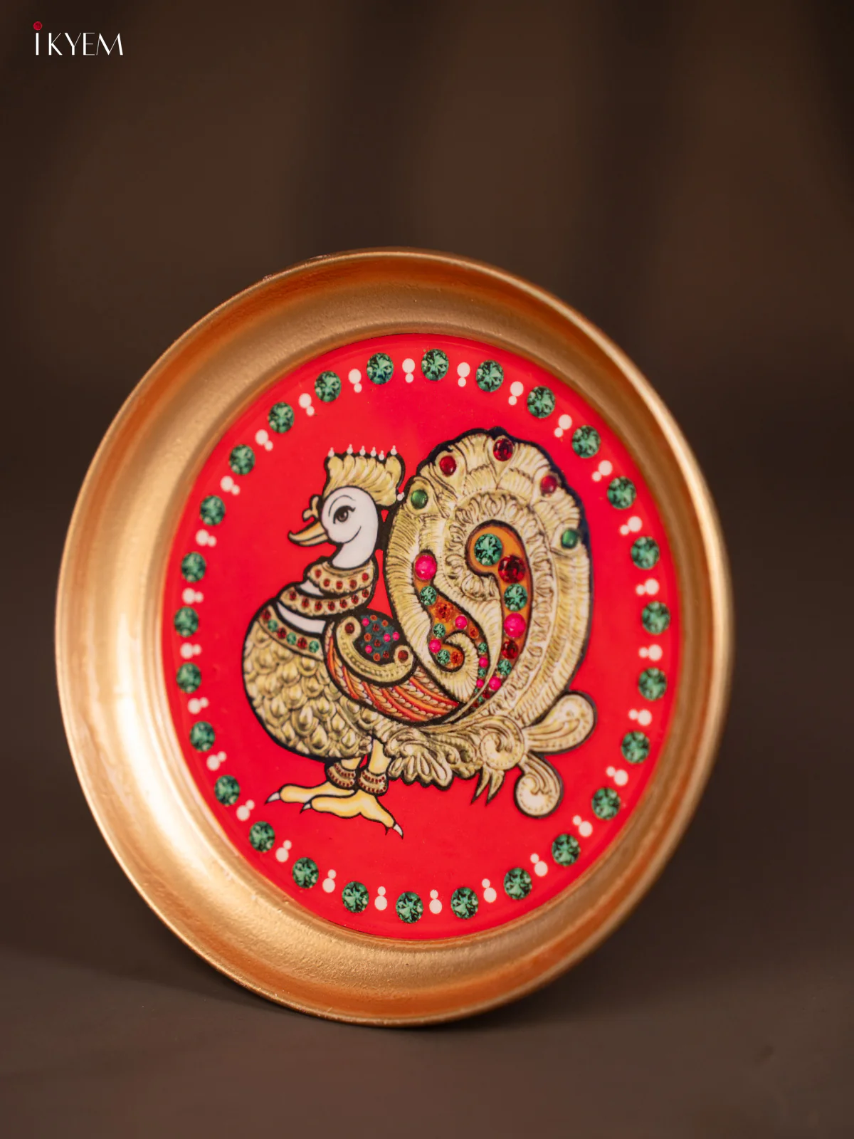 Annapakshi Printed Red Brass Coated Plate - 6 Inches - KG25127 - Image 3