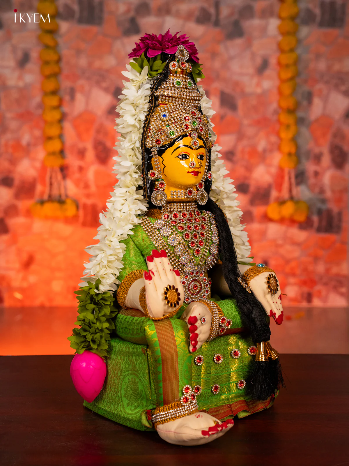 Varamahalakshmi Doll - Green - 17 Inches - KG30125 - Image 2