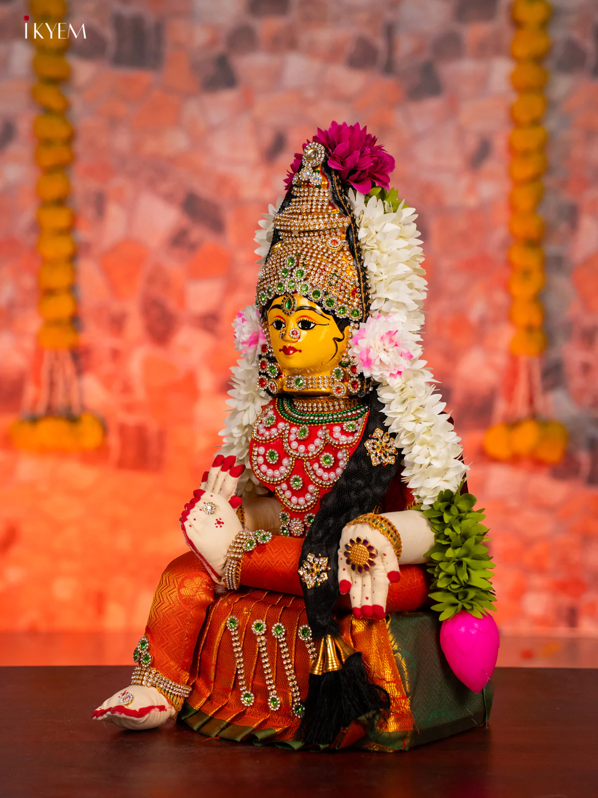 Varamahalakshmi  Doll - Orange 17 Inches - KG30126 - Image 4