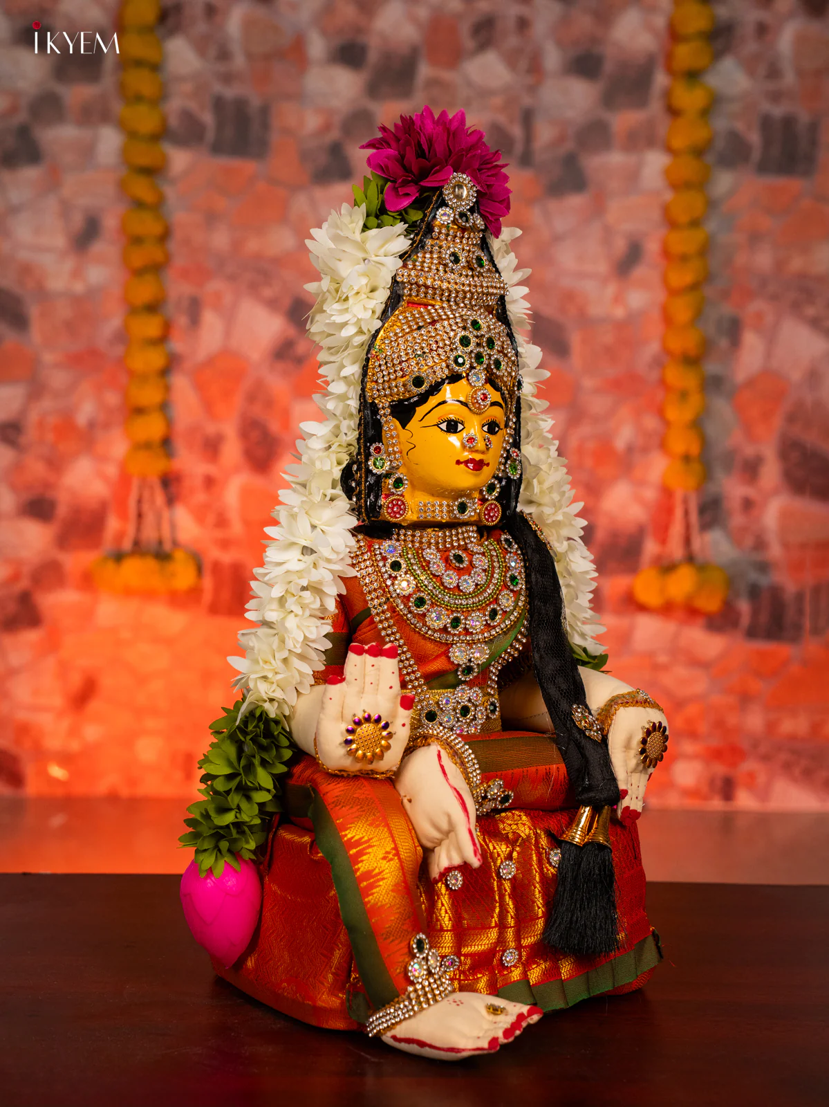 Varamahalakshmi Doll - Orange - 17 Inches - KG30127 - Image 2