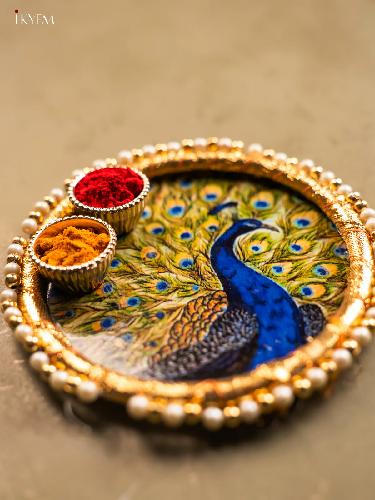 Haldi & kum kum holder - peacock - KG31112 - Image 2
