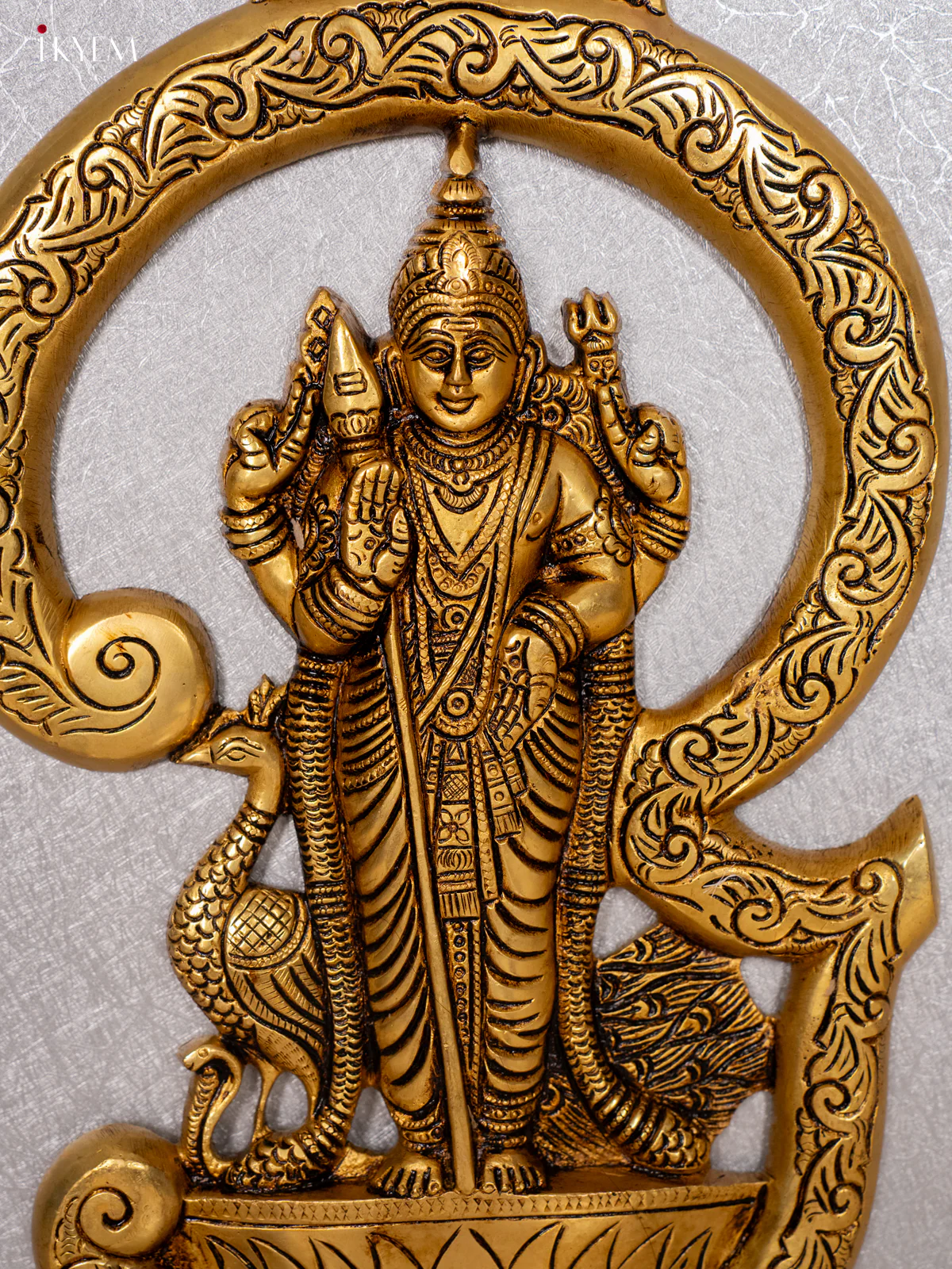 Brass Om Lord Muruga Wall Hanging - KH01114 - Image 3