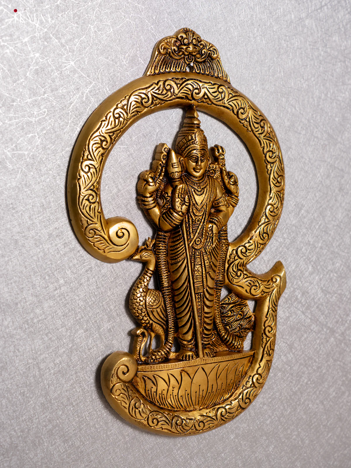 Brass Om Lord Muruga Wall Hanging - KH01114 - Image 4