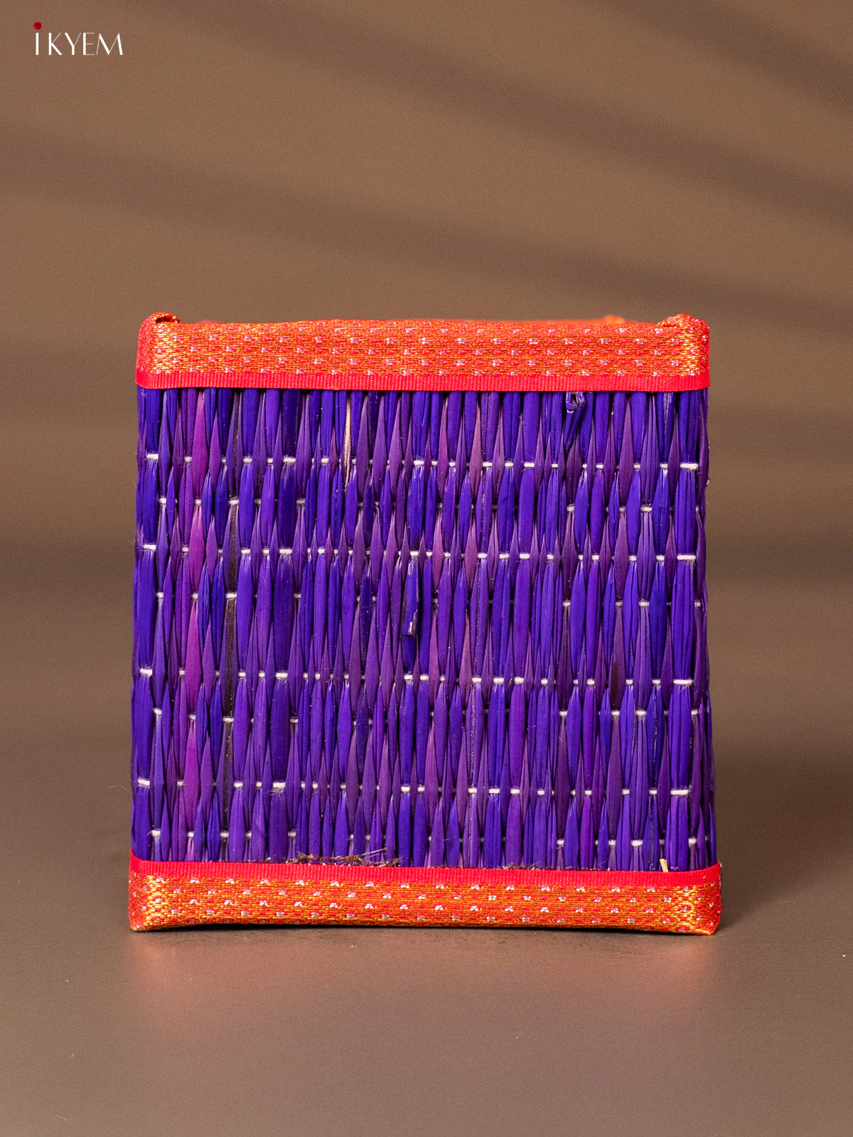 Korai Pen Stand with zari border - Purple - KH01134
