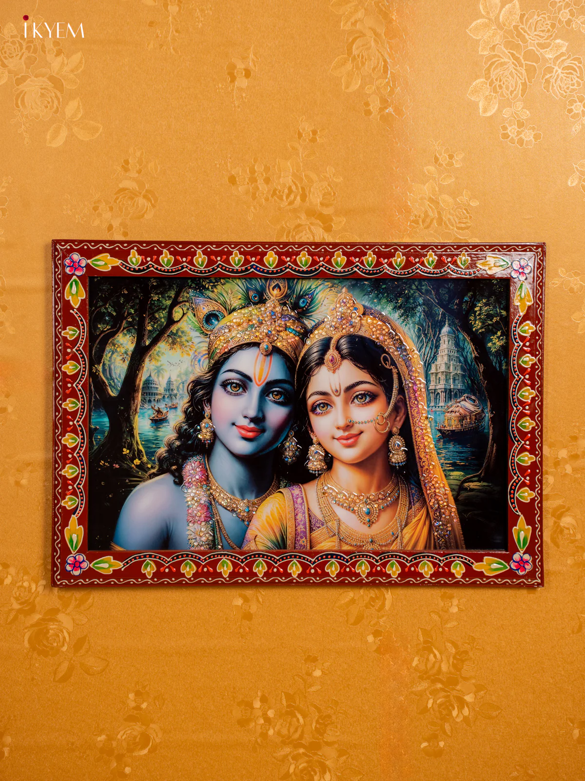 Rectangle Painted Crystal Frames - Radha Krishna - KH02130