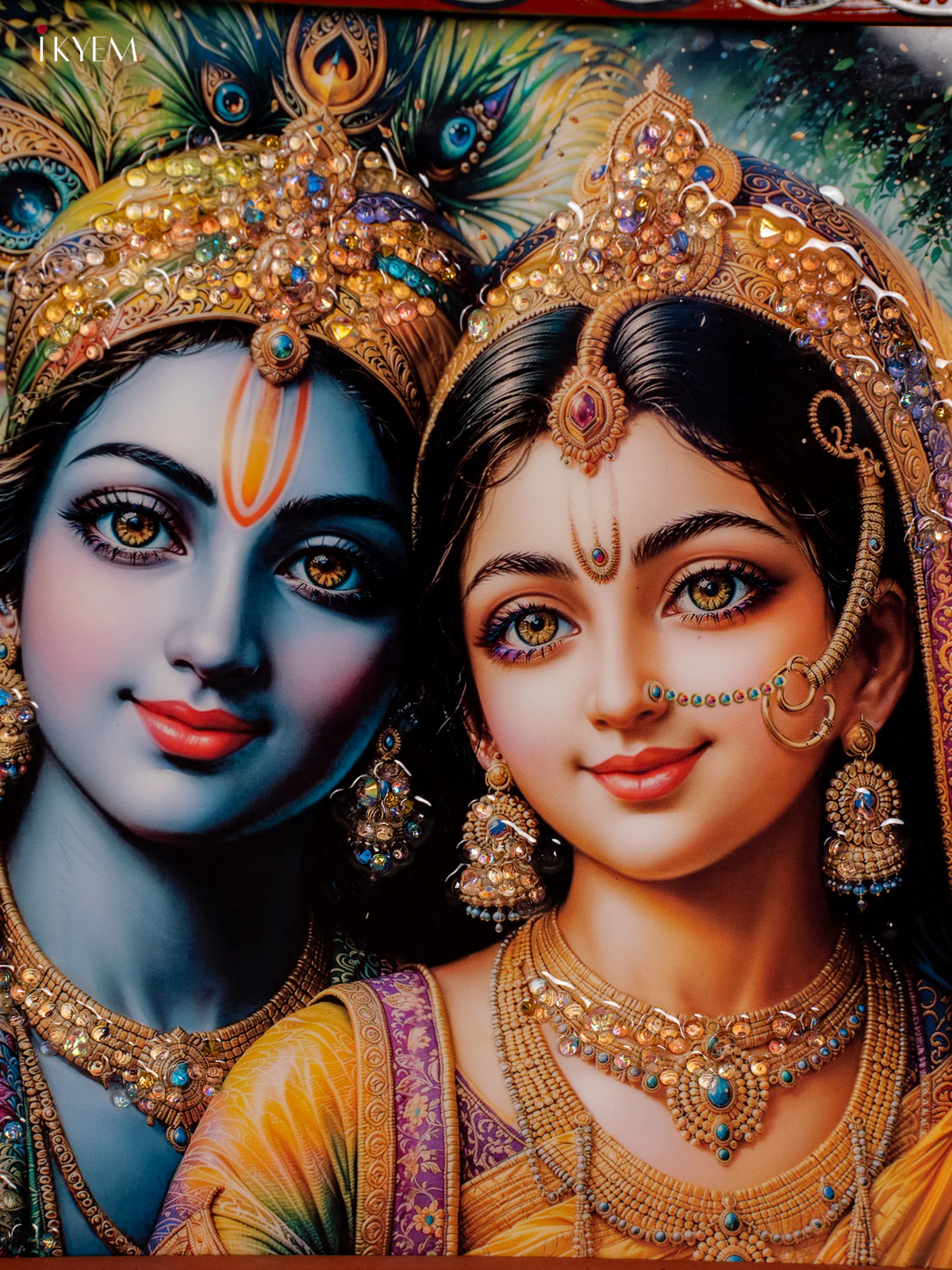 Rectangle Painted Crystal Frames - Radha Krishna - KH02130 - Image 4