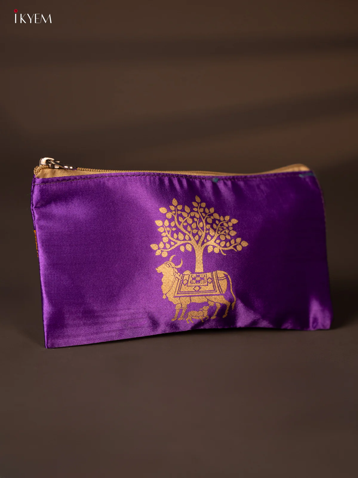 Satin purse cow&calf with Purple - KH04119 - Image 3