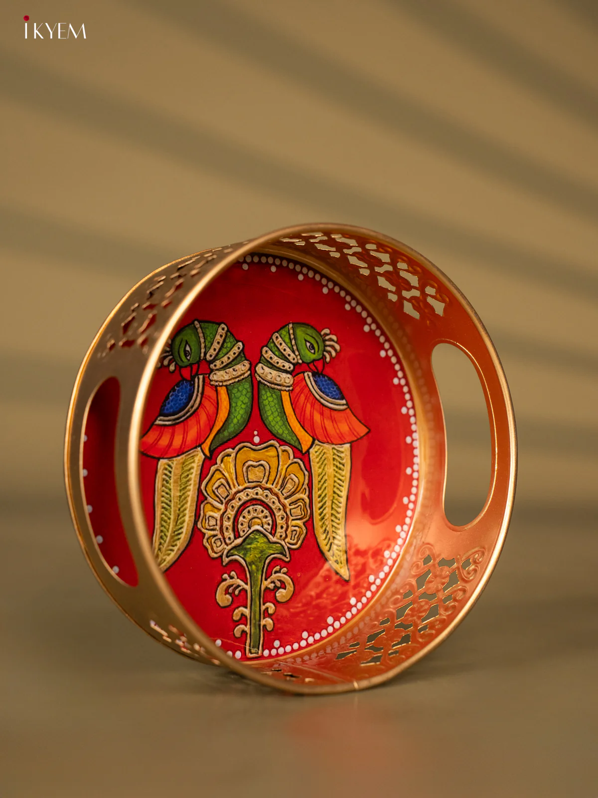 Metal Digital Tray- Parrot With Red - 6 Inches - KH05169 - Image 2