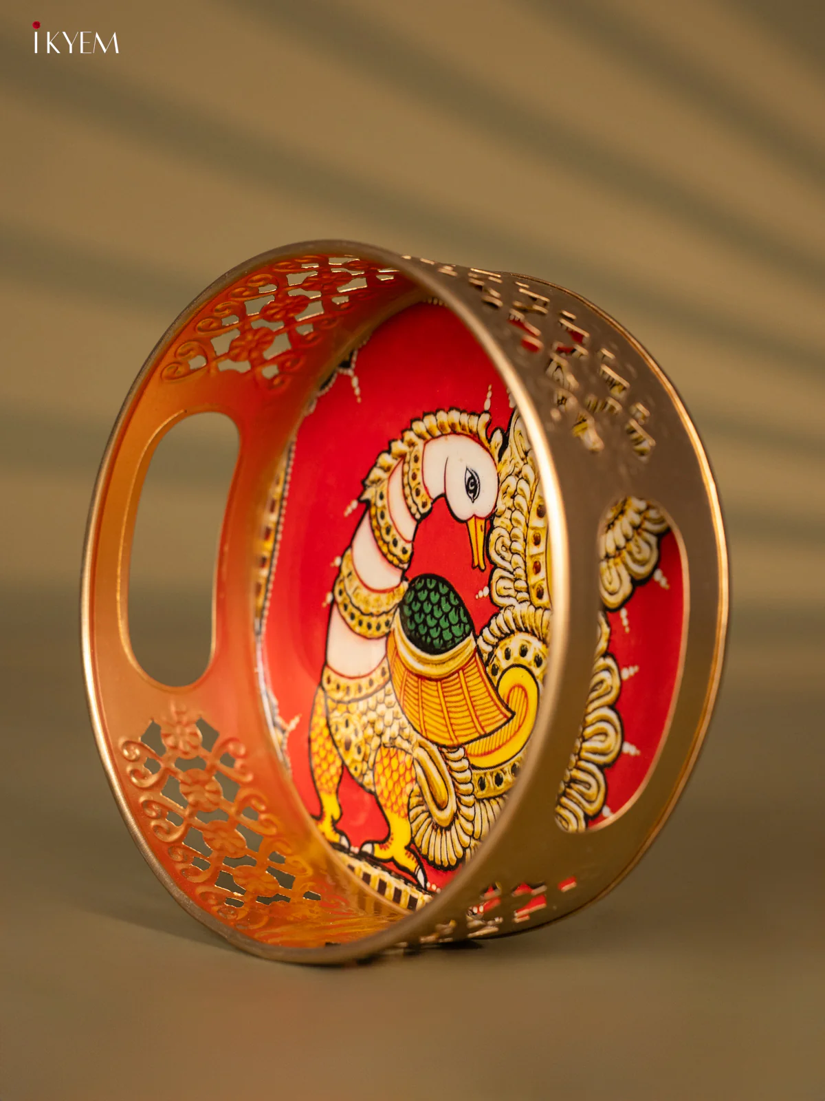 Metal Digital Tray- Peacock Red With Green - 6 Inches - KH05171 - Image 4