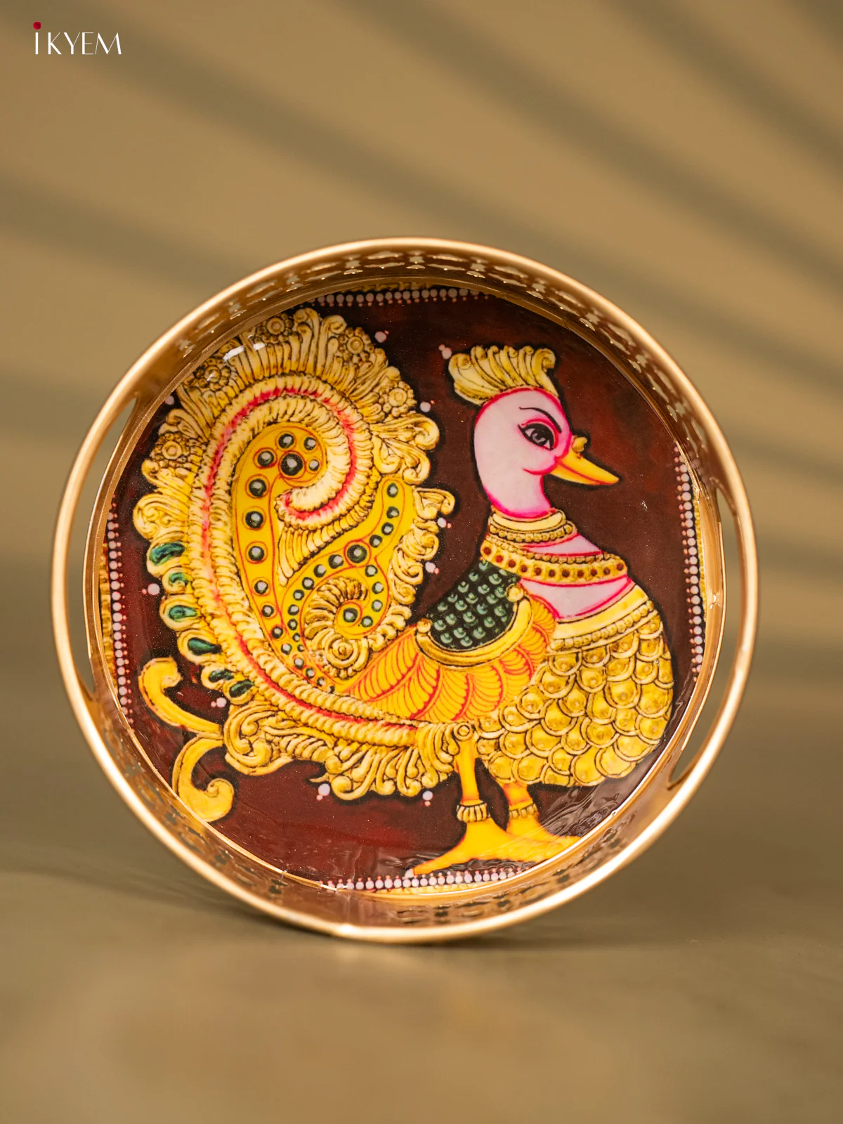 Metal Digital Tray- Annapakshi - Maroon - 6 Inches - KH05172
