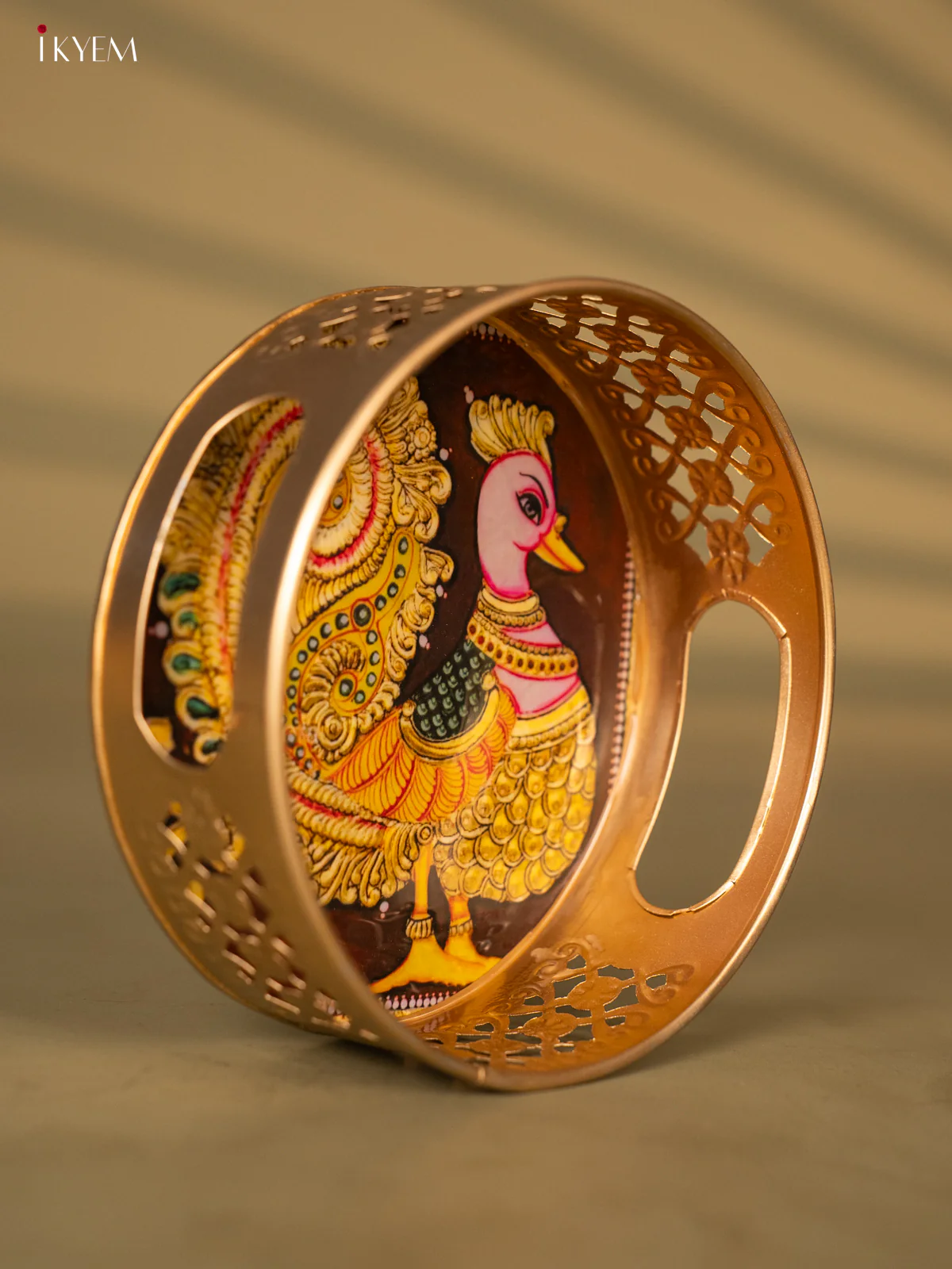 Metal Digital Tray- Annapakshi - Maroon - 6 Inches - KH05172 - Image 3
