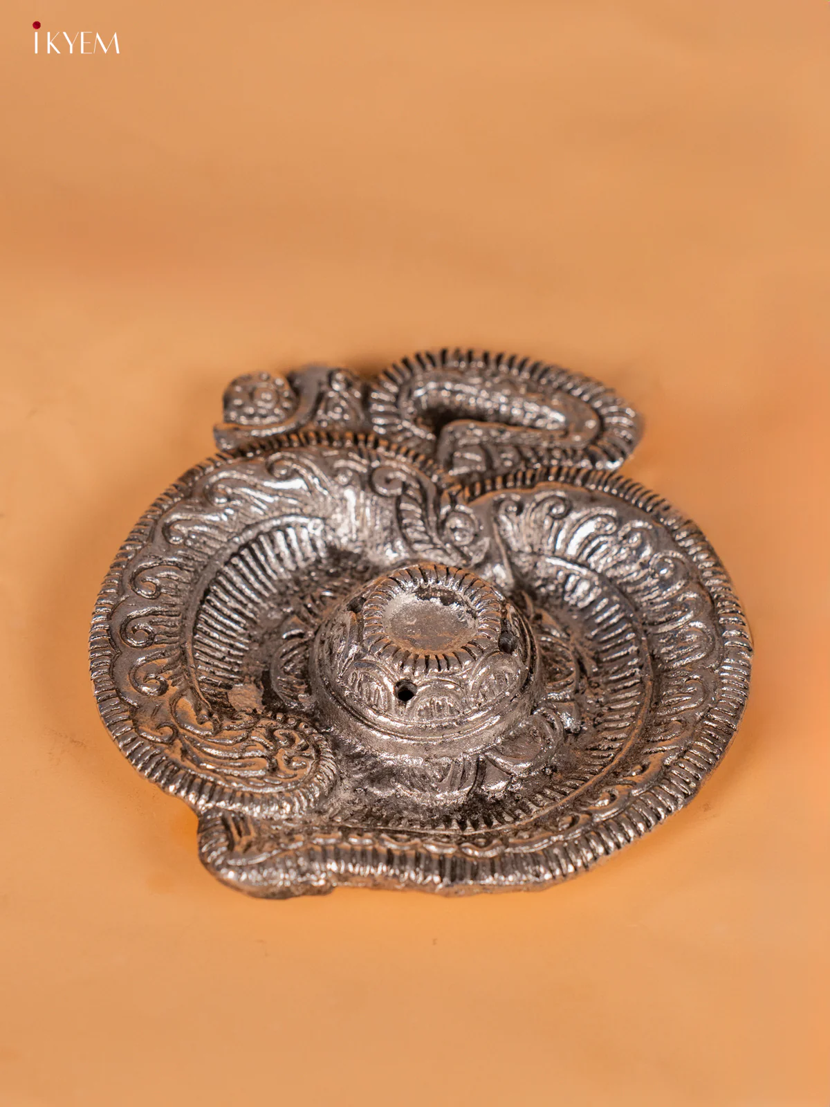 German Silver Om Agarbatti Stand - (4×5) Inches - KH06111
