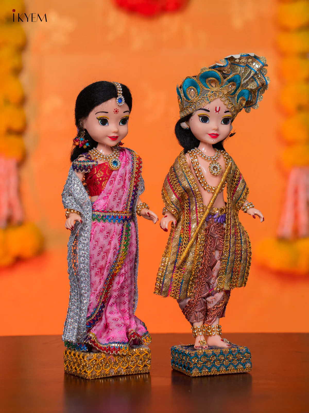 RADHA KRISHNA - Golu Display Doll - 10 Inches - KH07148 - Image 2