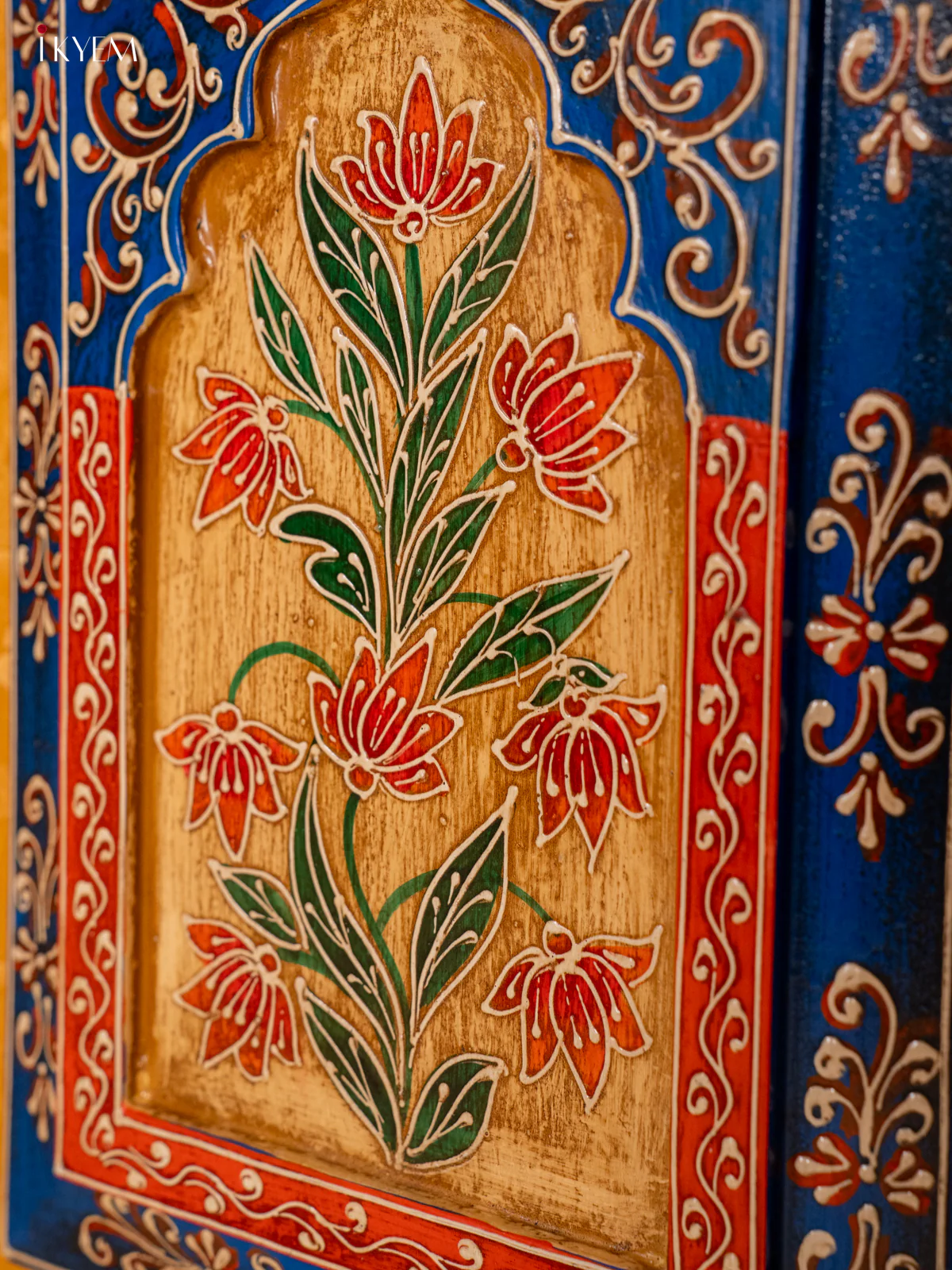 Wooden Hand Painted Wall Frame - Blue - 12 Inches - KH08112 - Image 2