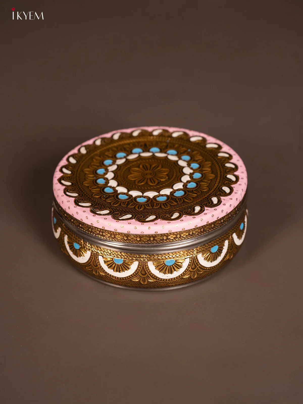 Oxidised Pink colour steel box (6X6) Inches - KH09124 - Image 3