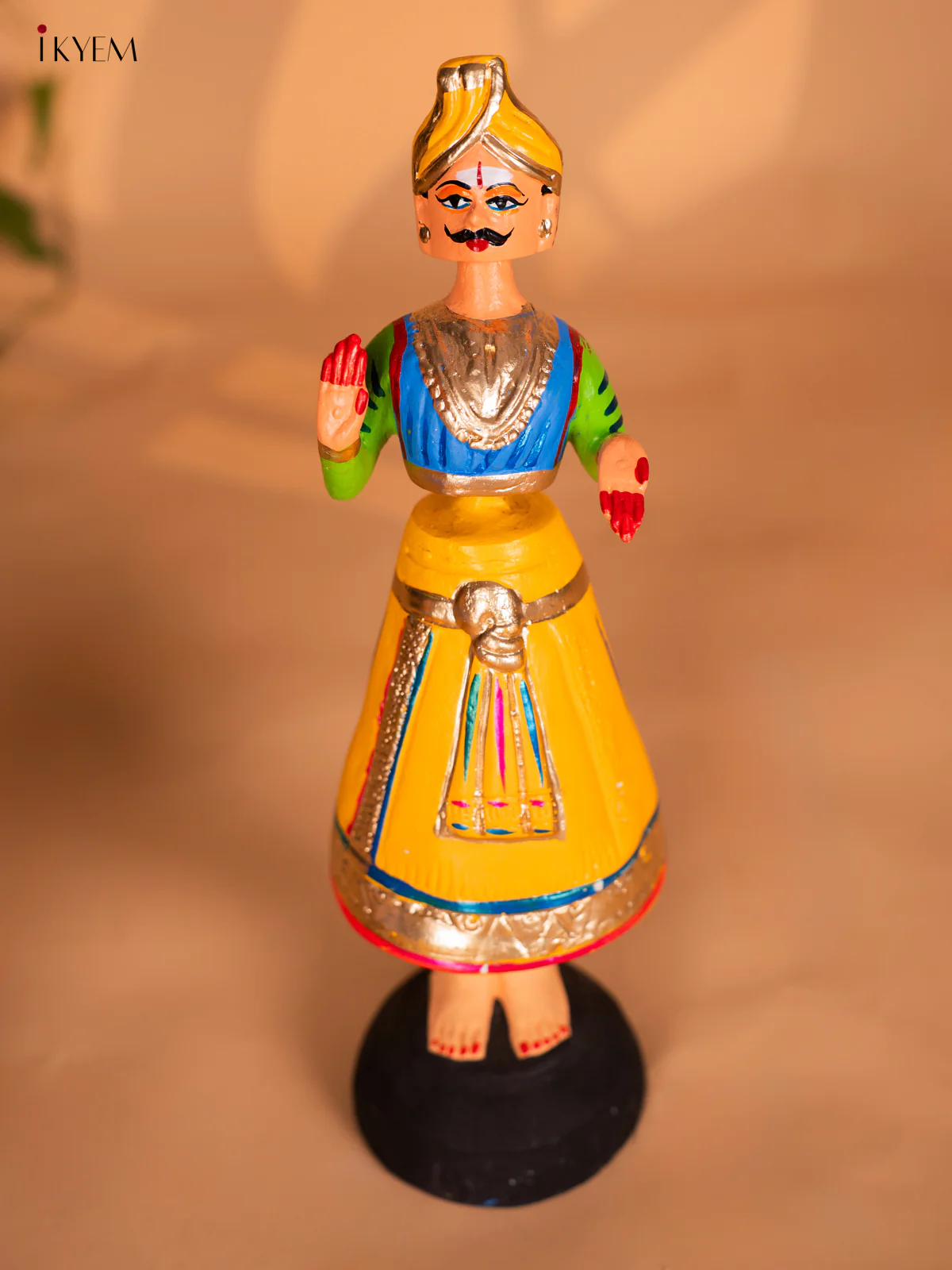 Thanjavur Dancing Doll - Couples - 13 Inch - Blue & Yellow - KH13129 - Image 5