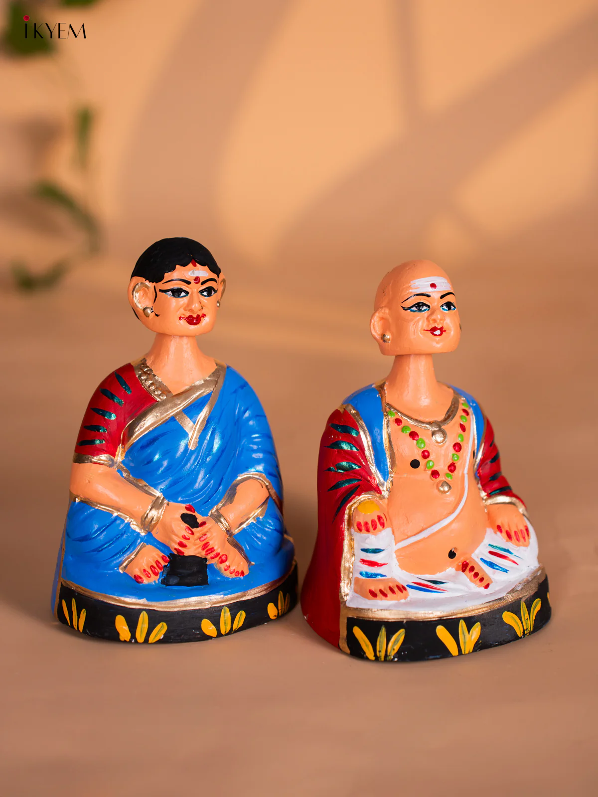 Thanjavur Dancing Doll - Couples - 7 Inch - Red & Blue - KH13148 - Image 2