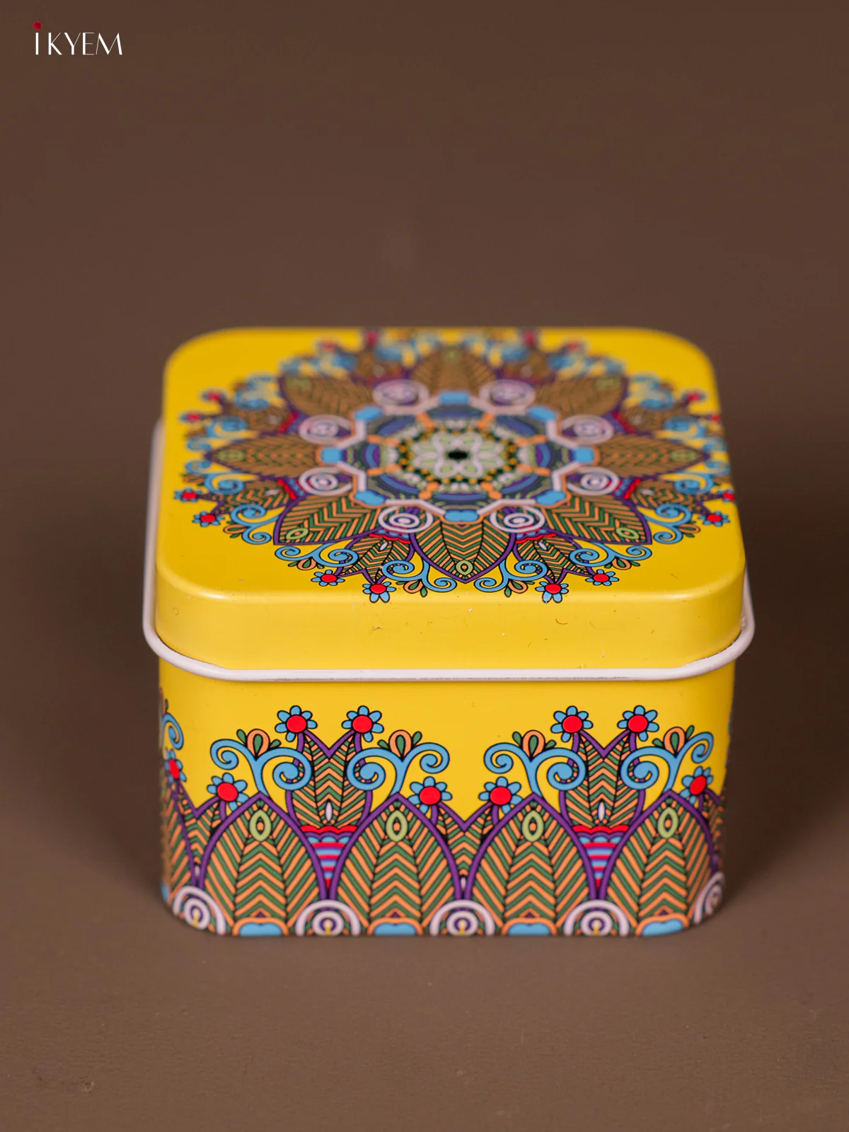 Square Decorative Tin Box - Multicolour - KH14119