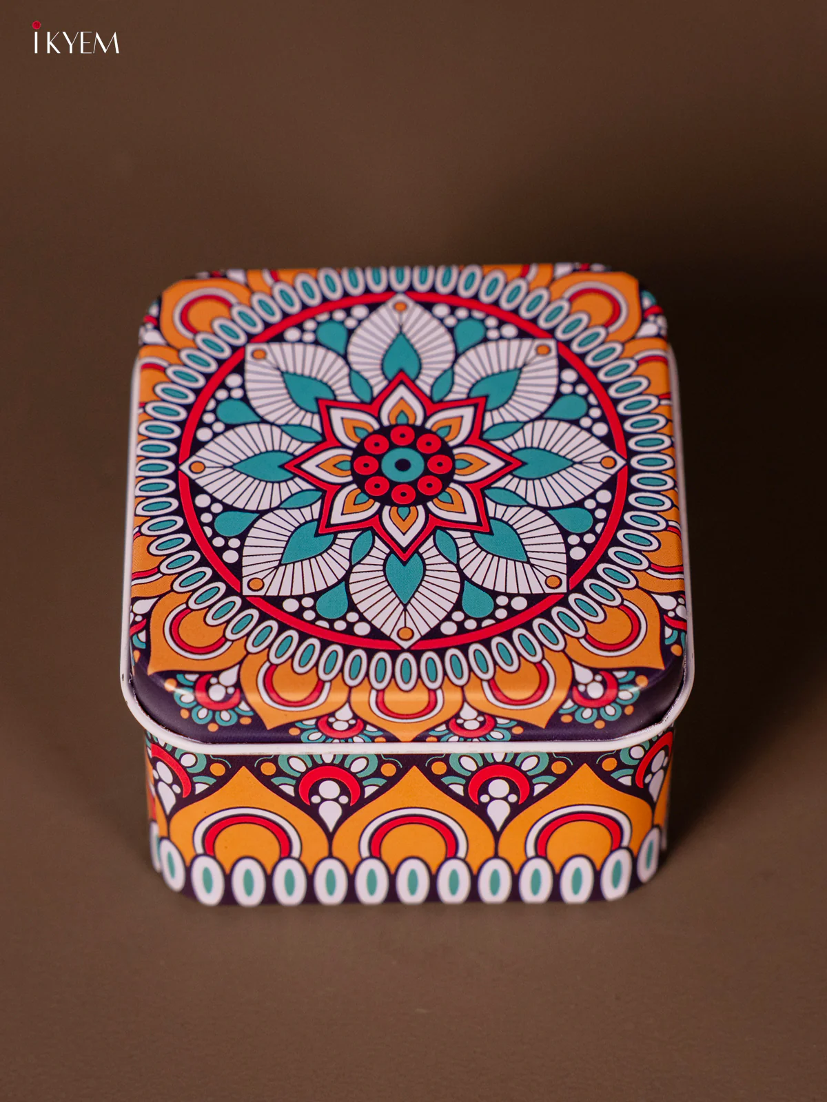 Square Decorative Tin Box - Multicolour - KH14120 - Image 2