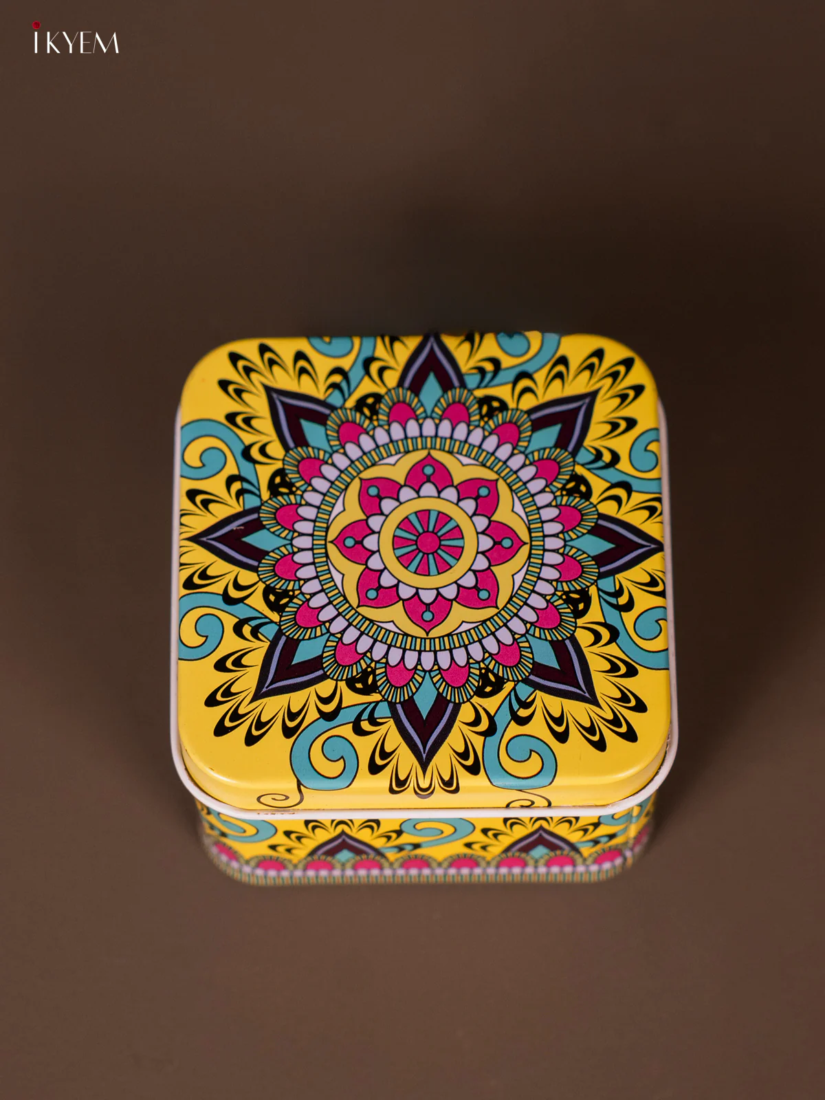 Square Decorative Tin Box - Multicolour - KH14123 - Image 2