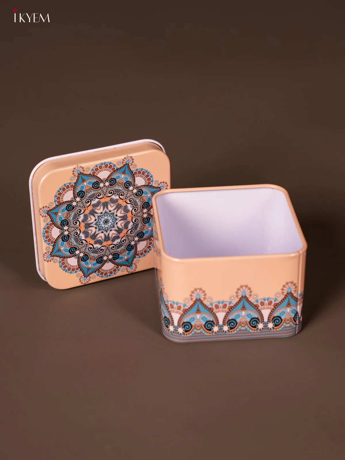 Square Decorative Tin Box - Beige - KH14129 - Image 3
