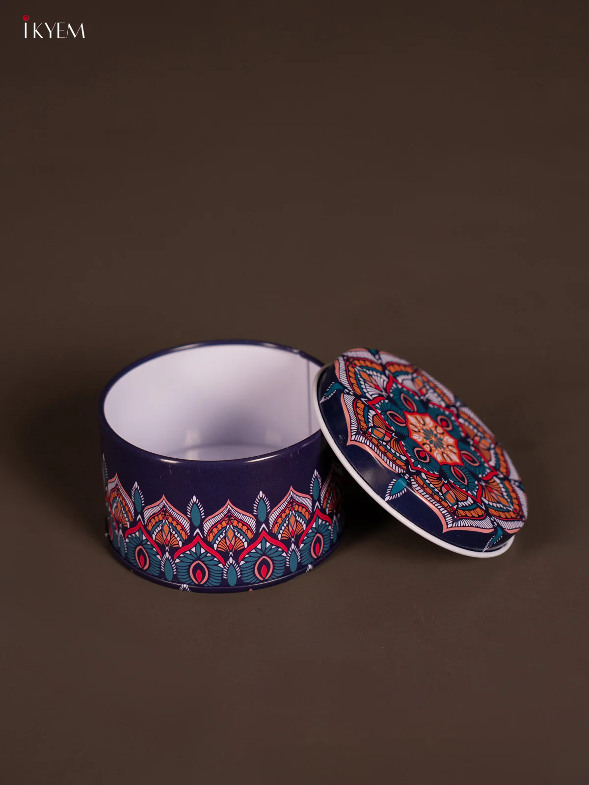 Round Decorative Tin Box - Multicolour - KH14131 - Image 3