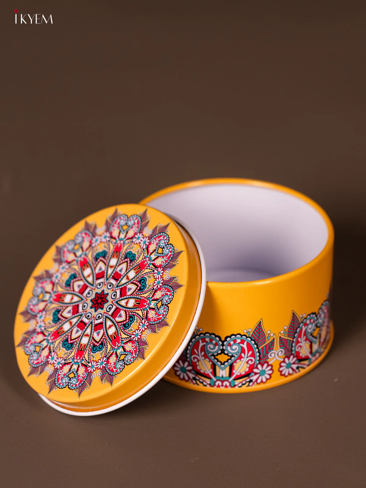 Round Decorative Tin Box - Multicolour - KH14132 - Image 3